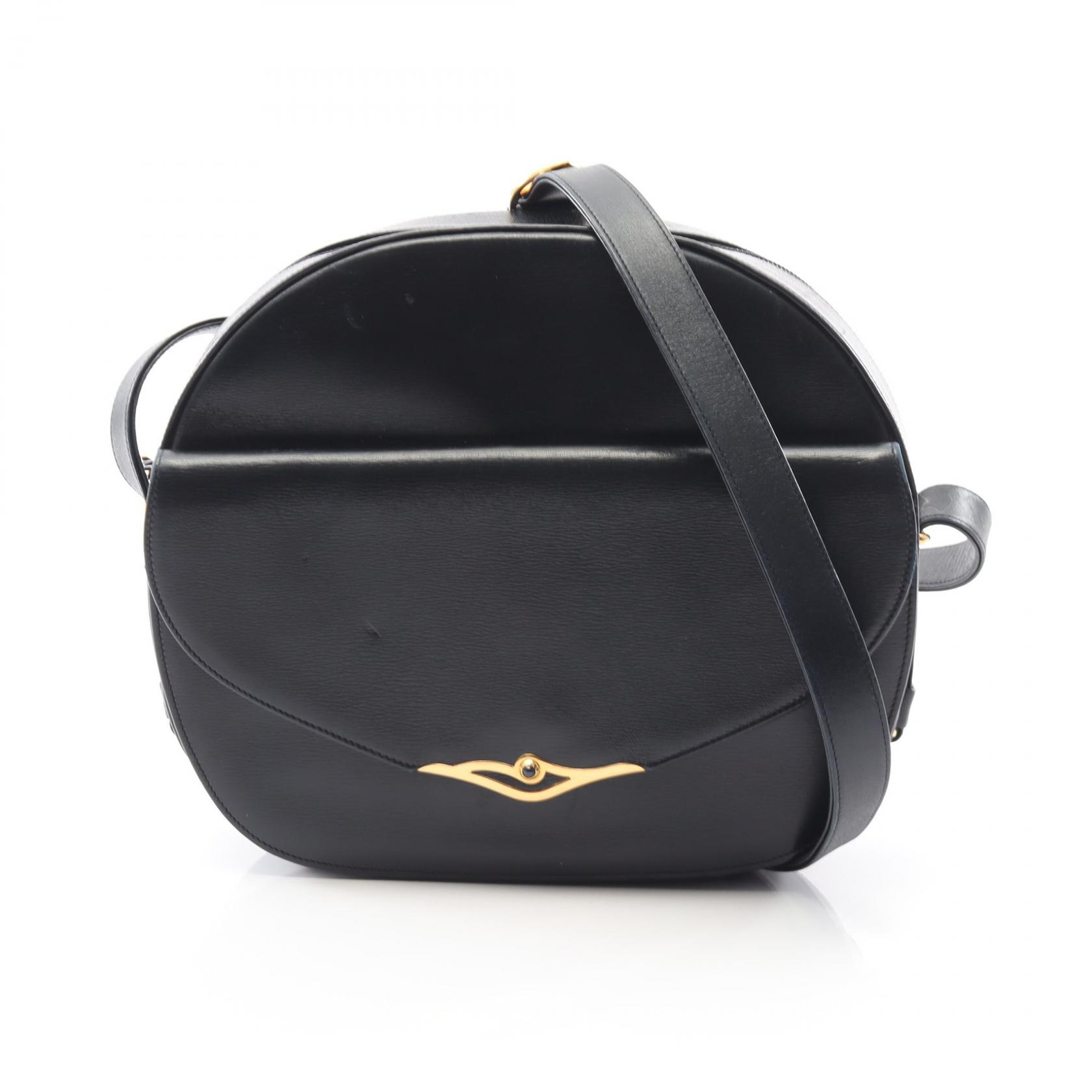 CARTIER Safia Shoulder crossbody Bag leather Navy Used Women  display picture 1