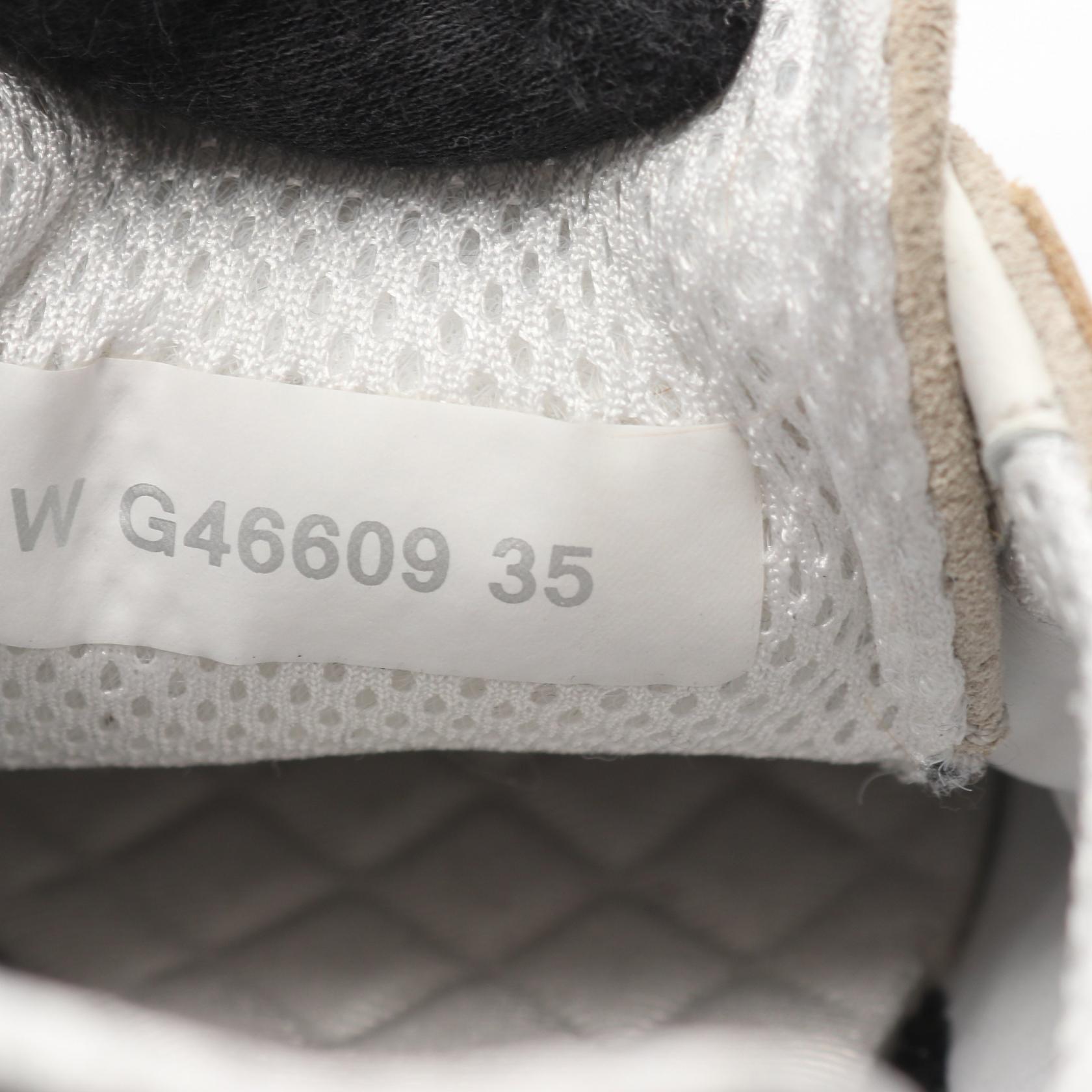 CHANEL COCO Mark sneakers shoes G46609 leather Fabric Silver White