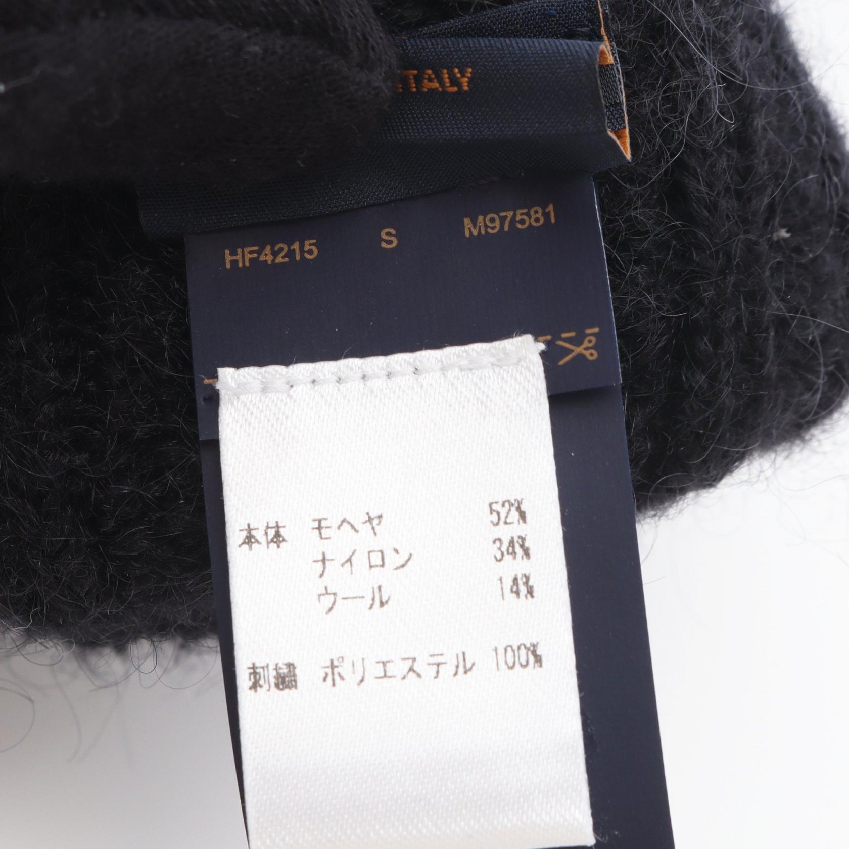 LOUIS VUITTON LV Script gloves Nylon wool Mohair Black Used Women