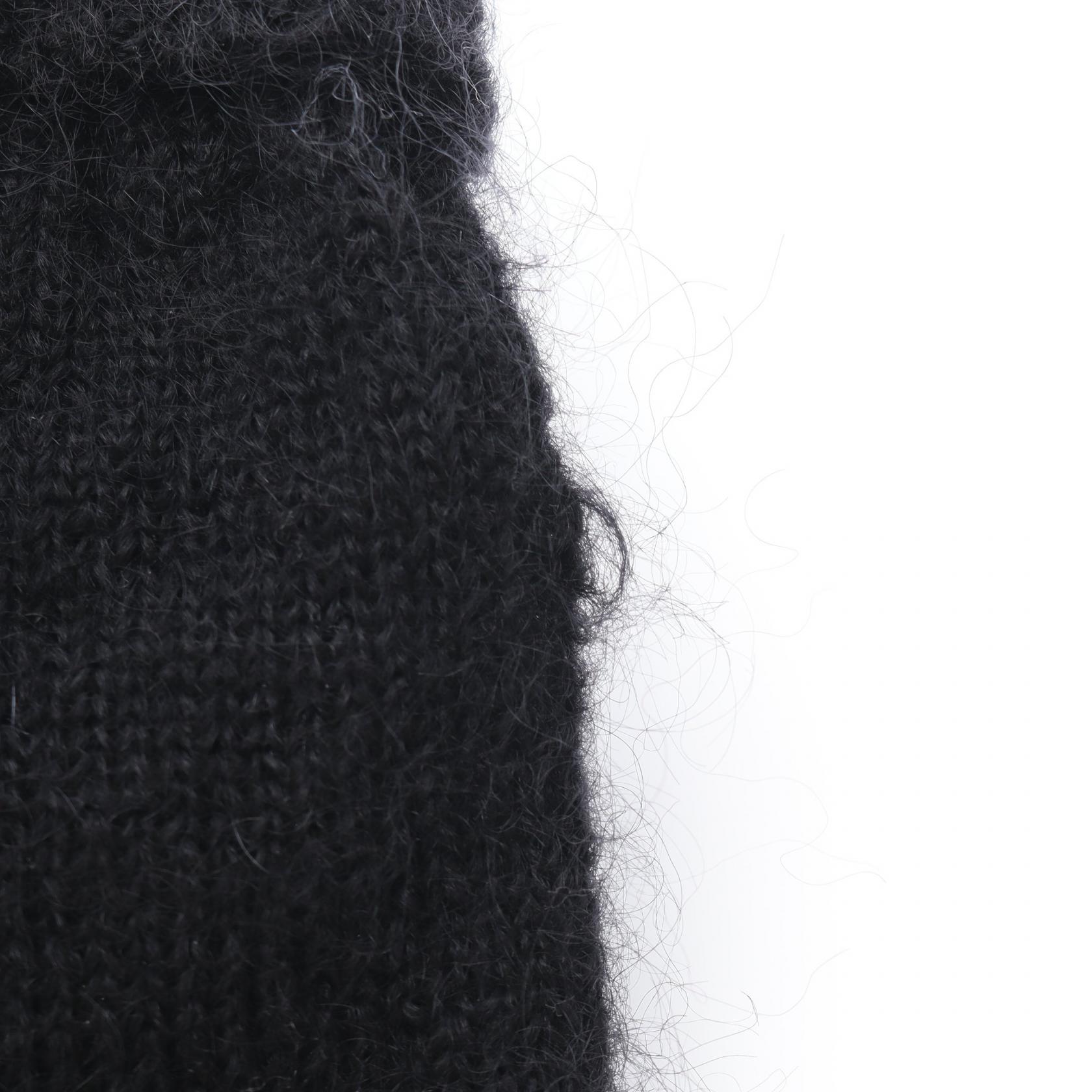 LOUIS VUITTON LV Script gloves Nylon wool Mohair Black Used Women