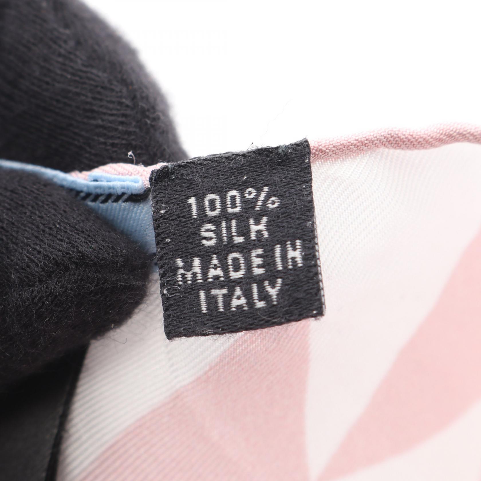 PRADA Scarf Stole Wrap Foulard 1FF004 silk Pink White Used Women