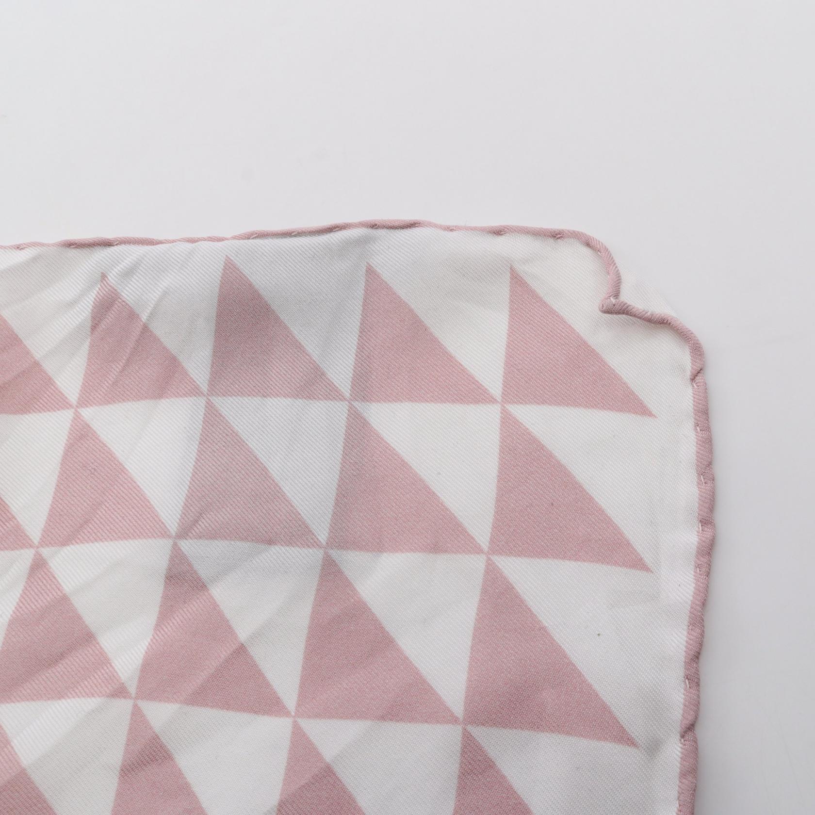 PRADA Scarf Stole Wrap Foulard 1FF004 silk Pink White Used Women