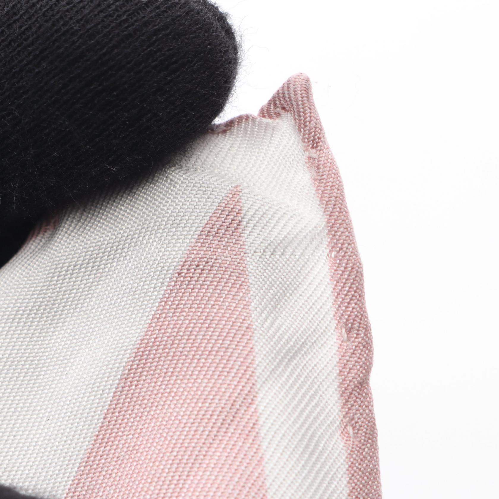 PRADA Scarf Stole Wrap Foulard 1FF004 silk Pink White Used Women