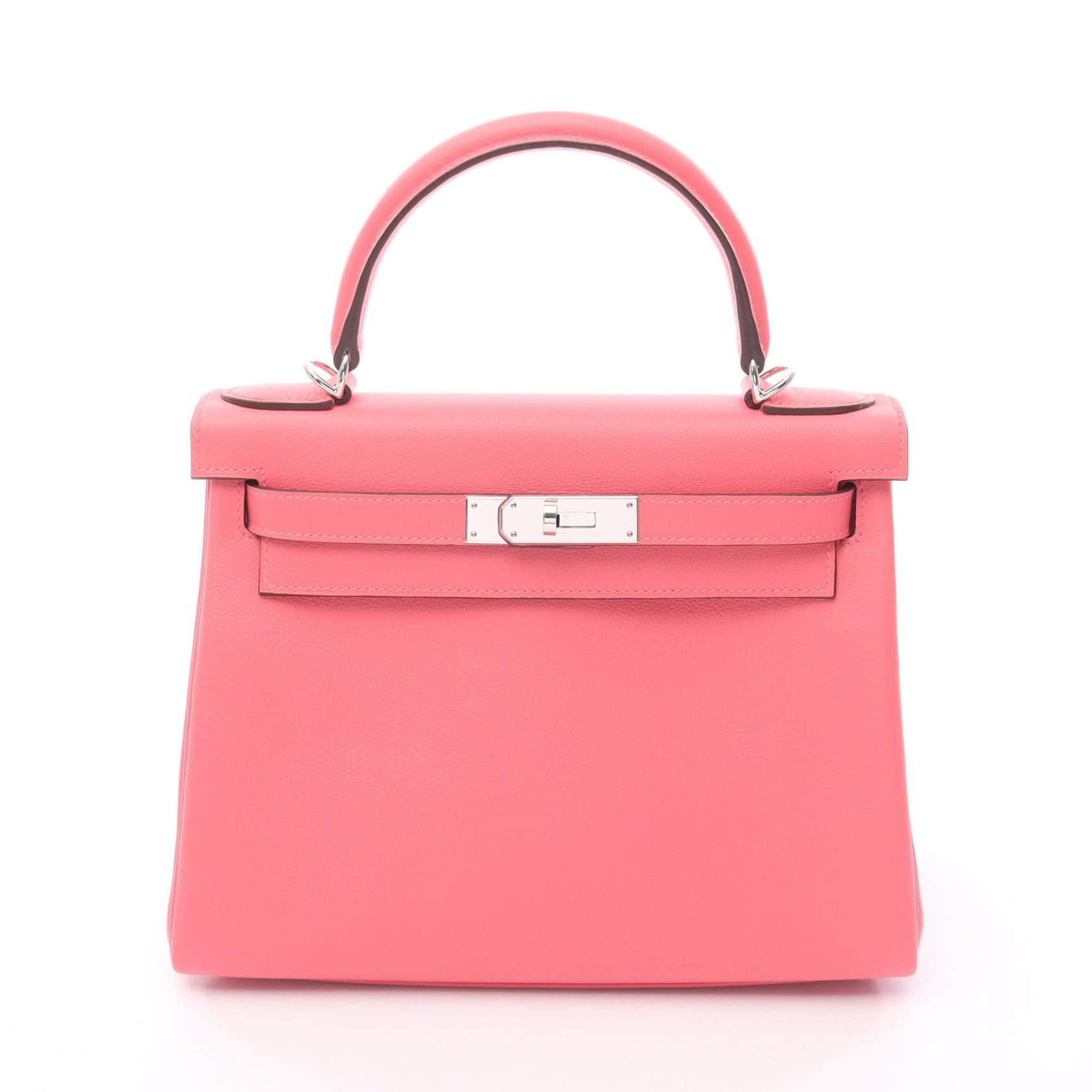 エルメス Kelly 28 Roze Azalee ローズアザレ エバーカラー シルバー金具 Y刻印（2020年製造）