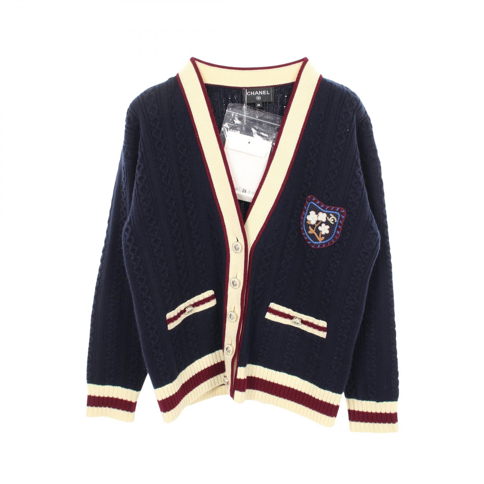 CHANEL lion button cardigan knitwear #36 P81052K11756 cashmere