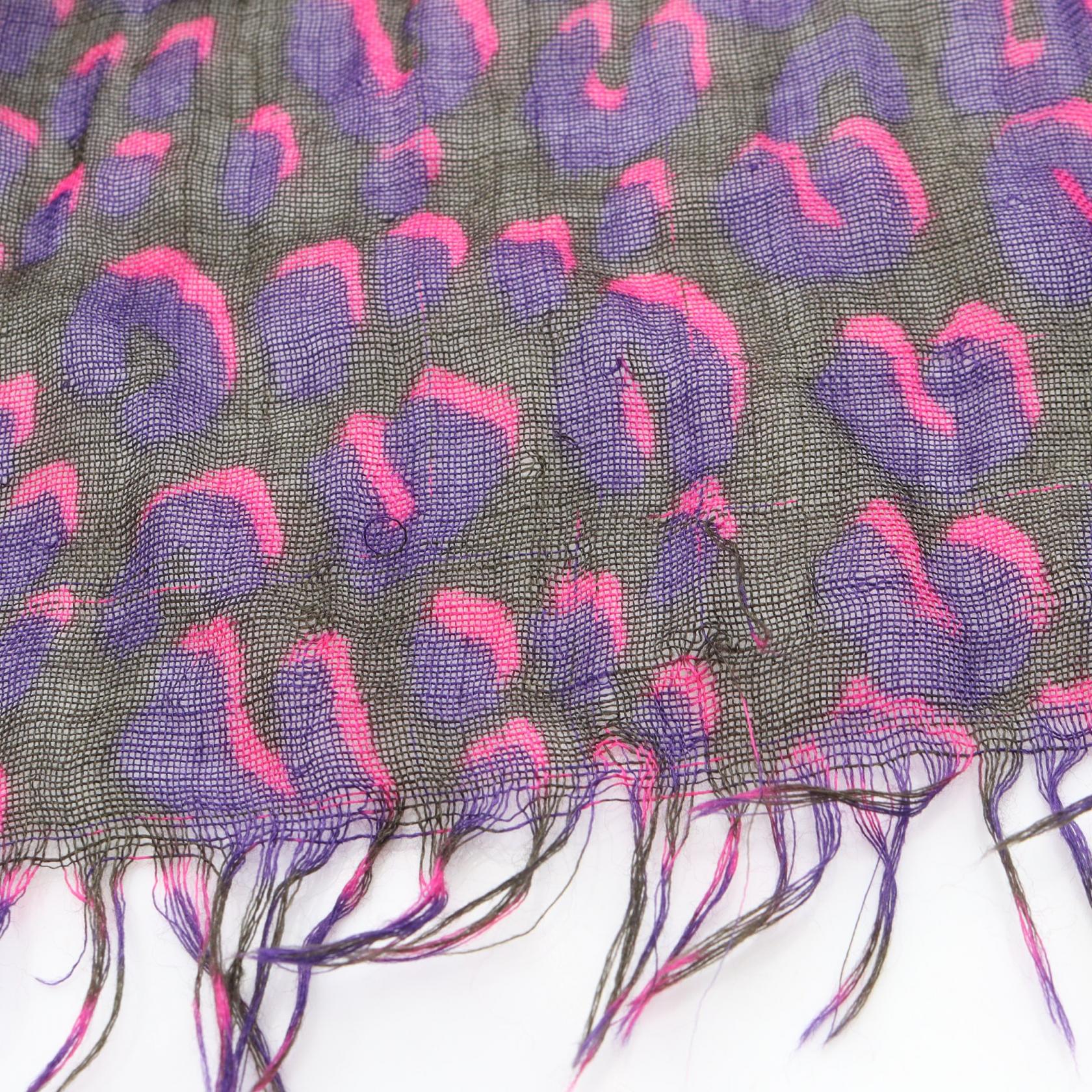 LOUIS VUITTON stole scarf wrap 180cm silk cashmere Purple Black