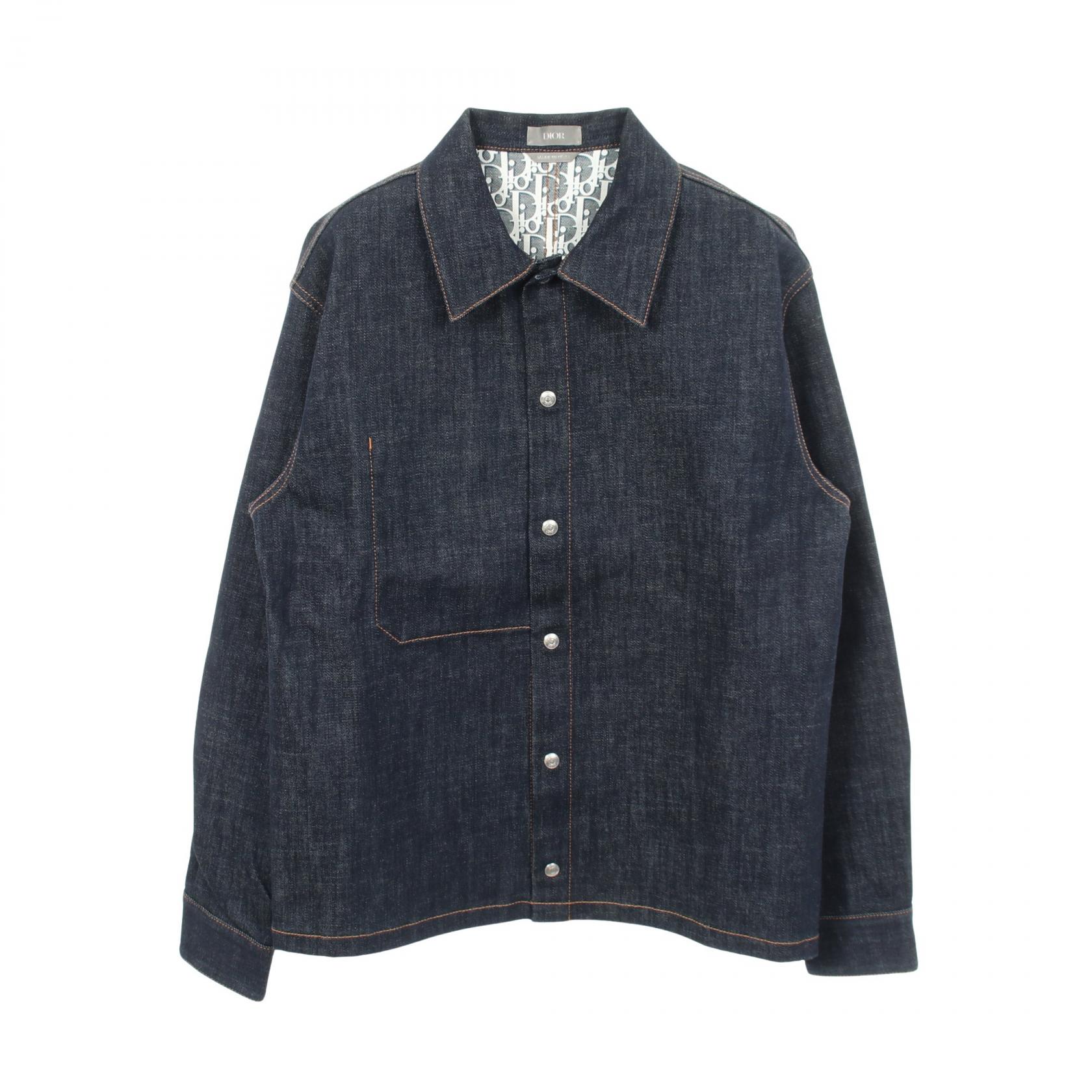 Christian Dior Oblique Denim shirt Jacket #44 blouson 033D490A226X