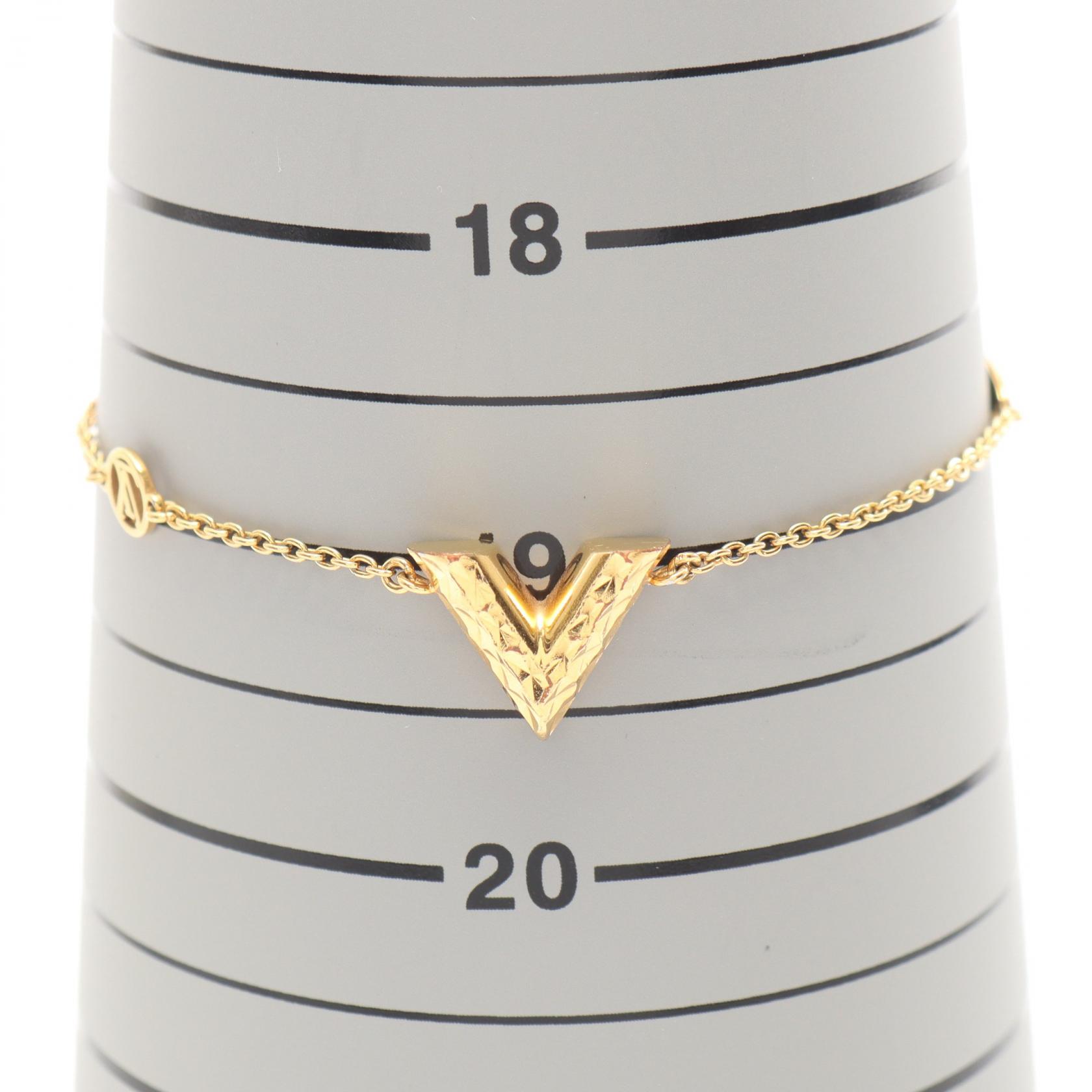 LOUIS VUITTON Bracelet Essential V 19cm M64269 Gold Plated Used LOUIS VUITTON Bracelet Essential V 19cm M64269 Gold Plated Used