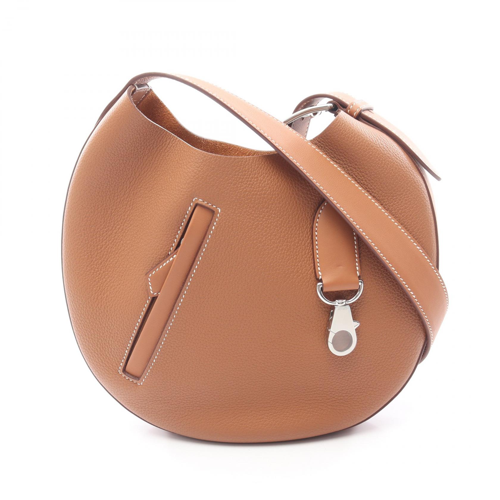 HERMES Arcon Slim Shoulder Crossbody Bag Togo Swift leather Brown
