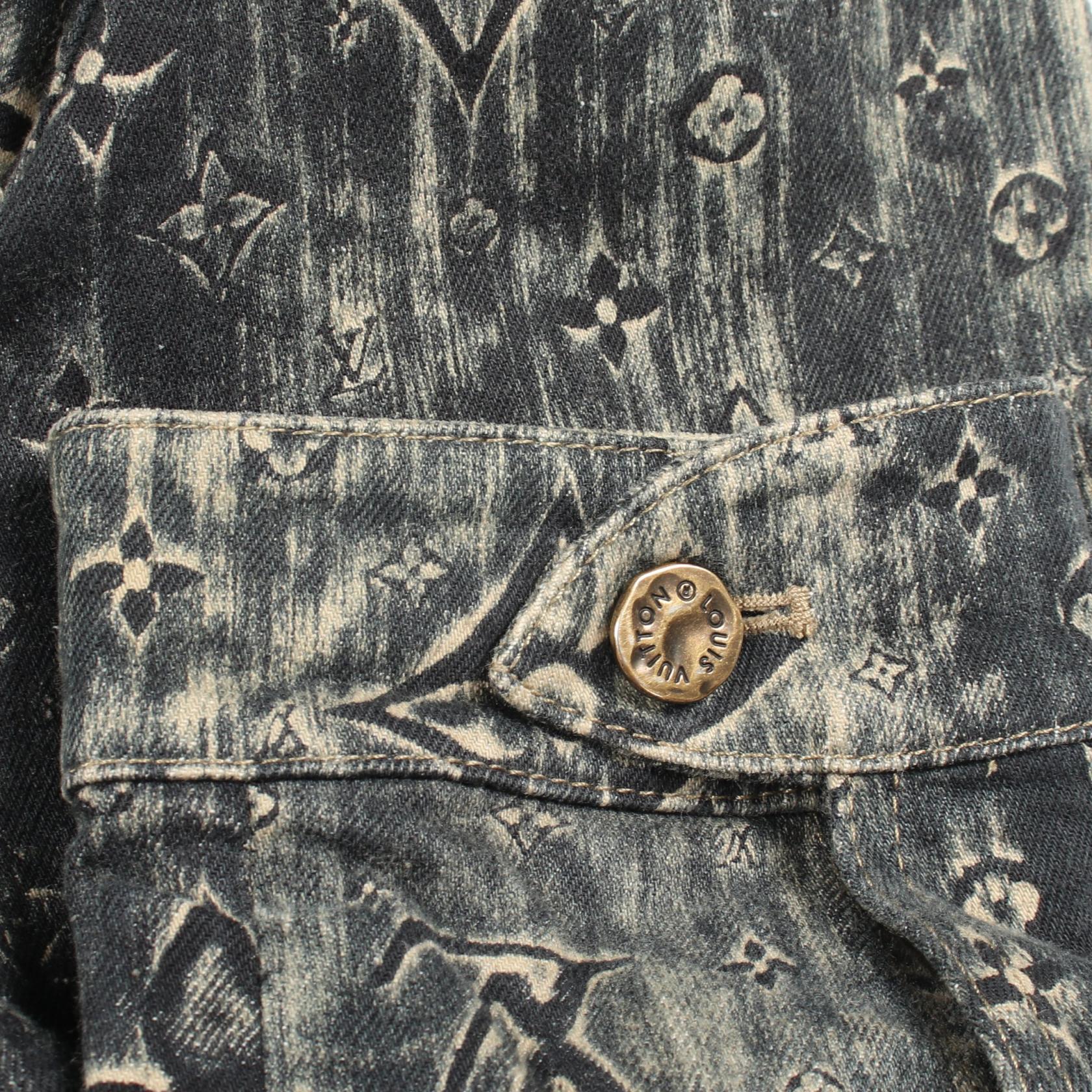 LOUIS VUITTON Monogram Tailored Denim Jacket Blouson #52 cotton