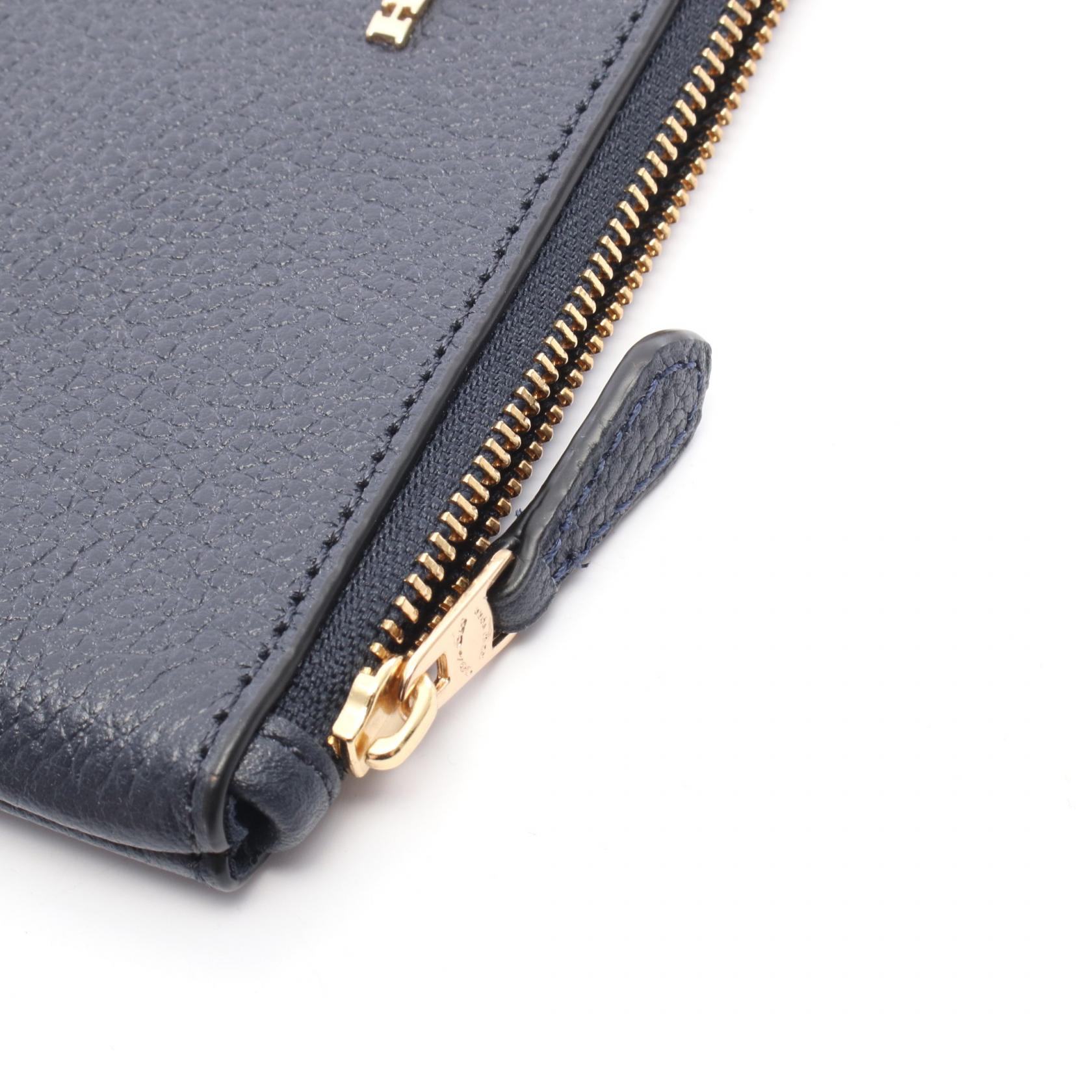 COACH Small Wristlet Pouch wallet Coin purse 22952 leather Navy
