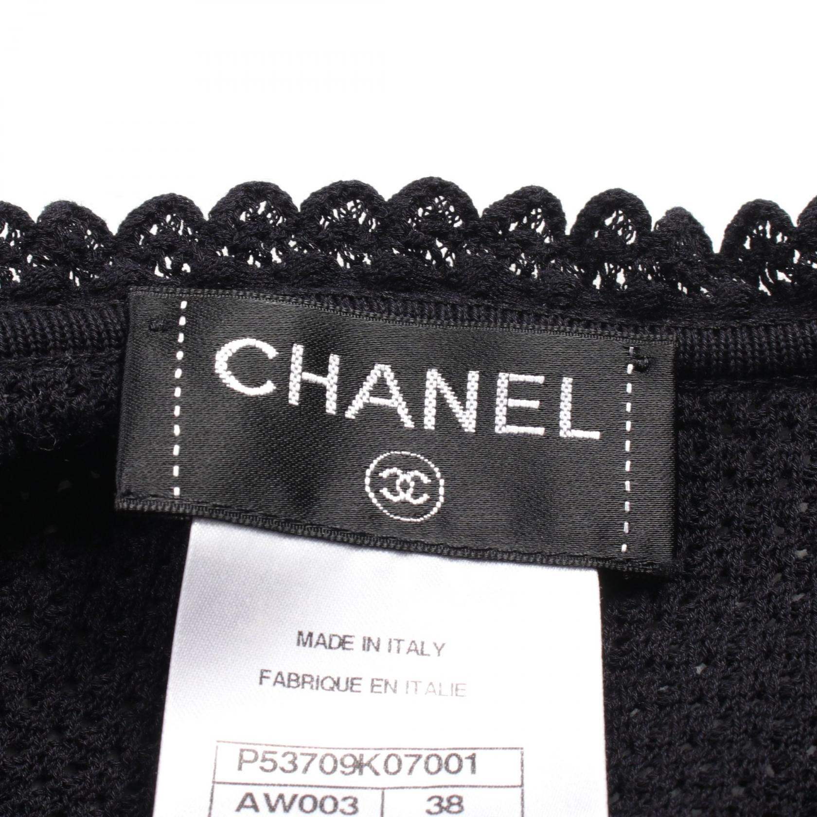 CHANEL COCO Mark button Dress P53709K07001 cotton Navy Used CHANEL COCO Mark button Dress P53709K07001 cotton Navy Used