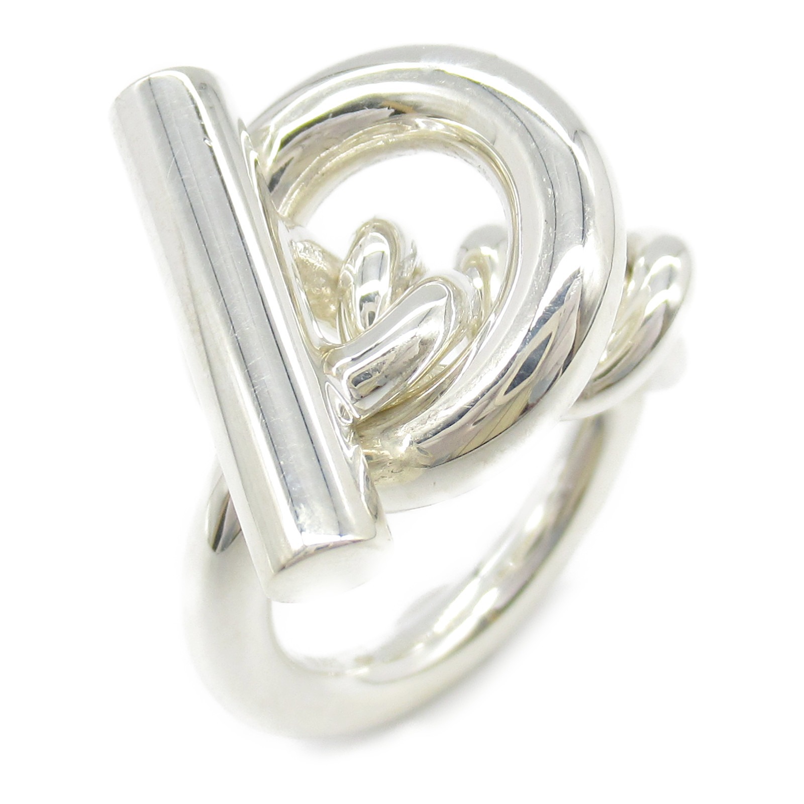 HERMES Croisette GM Ring Silver925 Used women US size 6.75