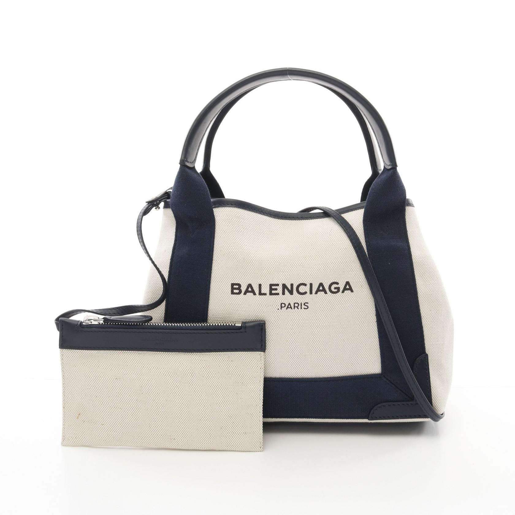 BALENCIAGA ハンドバッグ ネイビーXS 390346 2HH3N NAVY CABAS Balenciaga Navy XS Cabas Canvas Bag 390346 with Pouch - | eBay