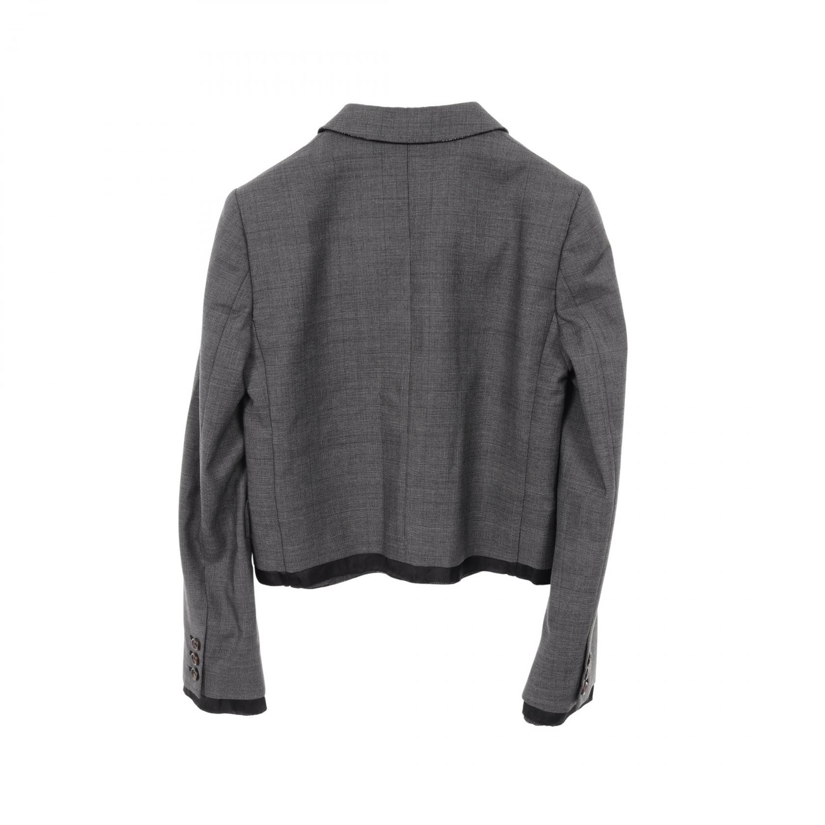 Miu Miu Prince of Wales Check Tailored Jacket MH1783 wool Gray #36 
