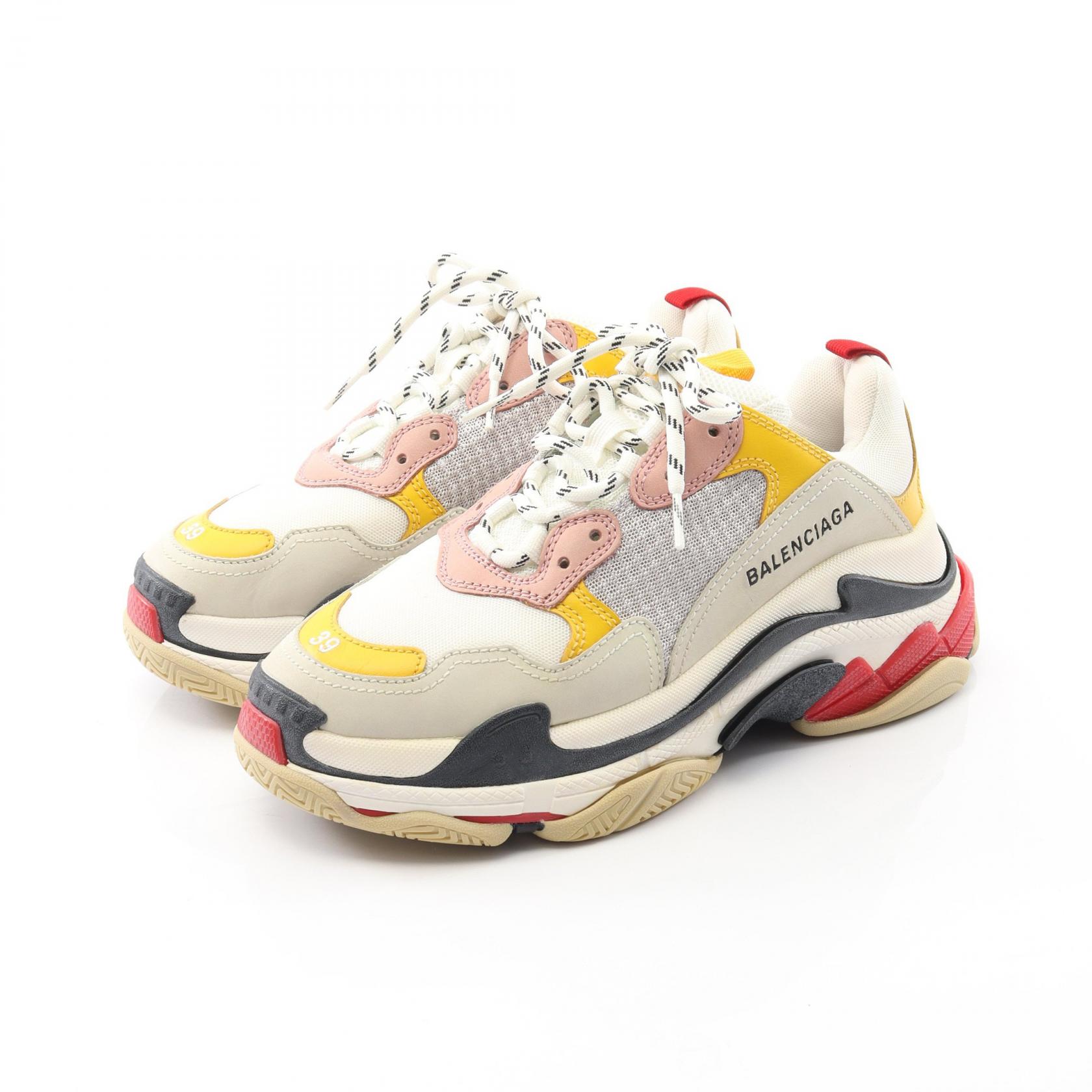 BALENCIAGA Triple S Sneakers 524038 leather Fabric Multicolor Used