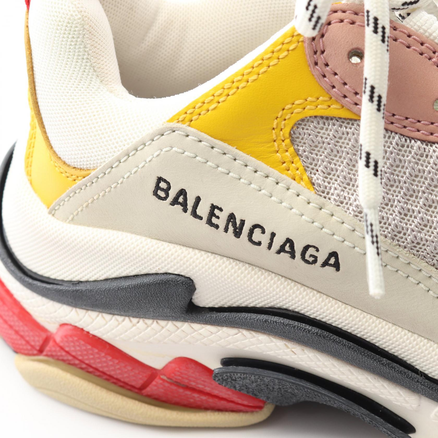 BALENCIAGA Triple S Sneakers 524038 leather Fabric Multicolor Used