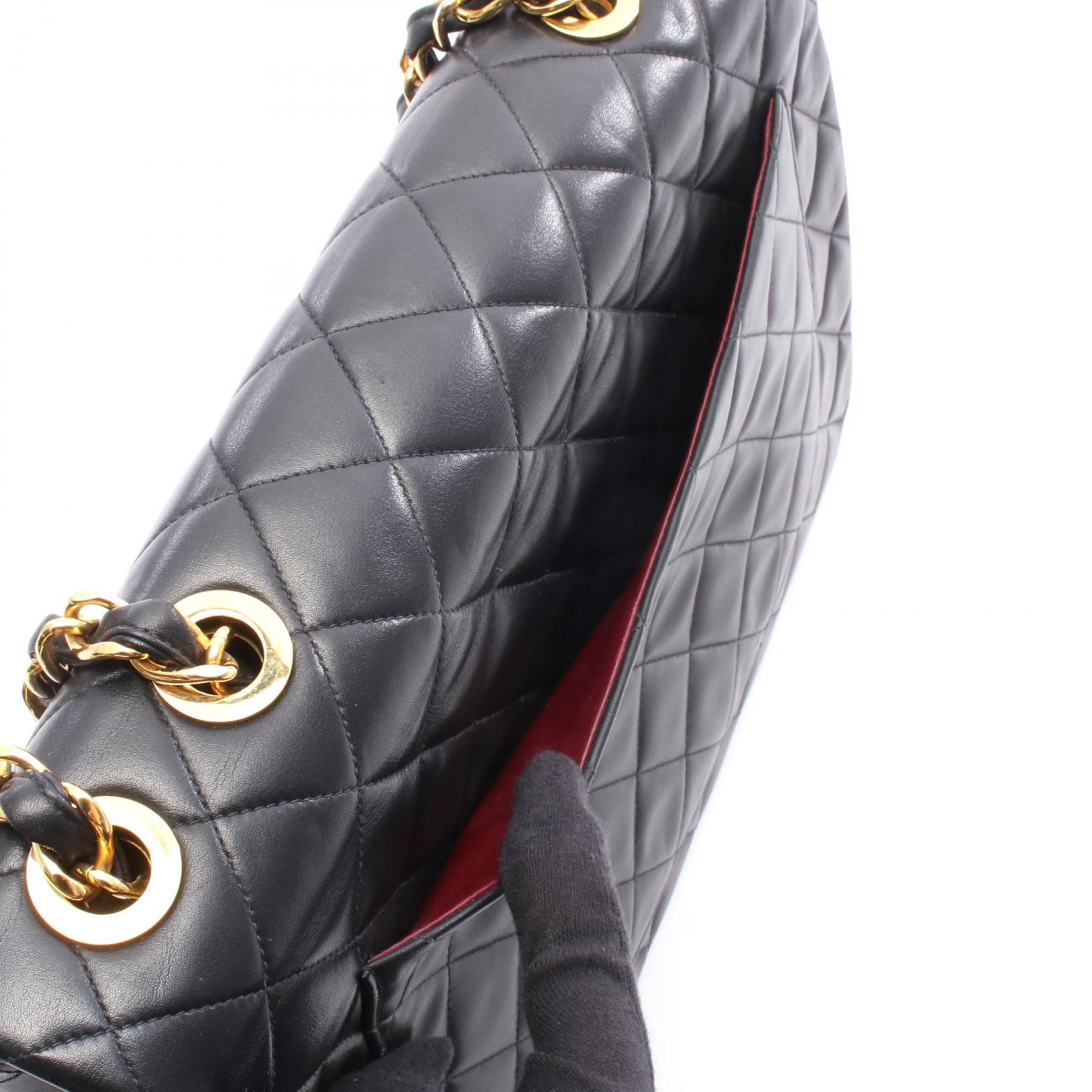 CHANEL Jumbo Matelasse 34 Chain Shoulder Bag A01094 Lamb leather