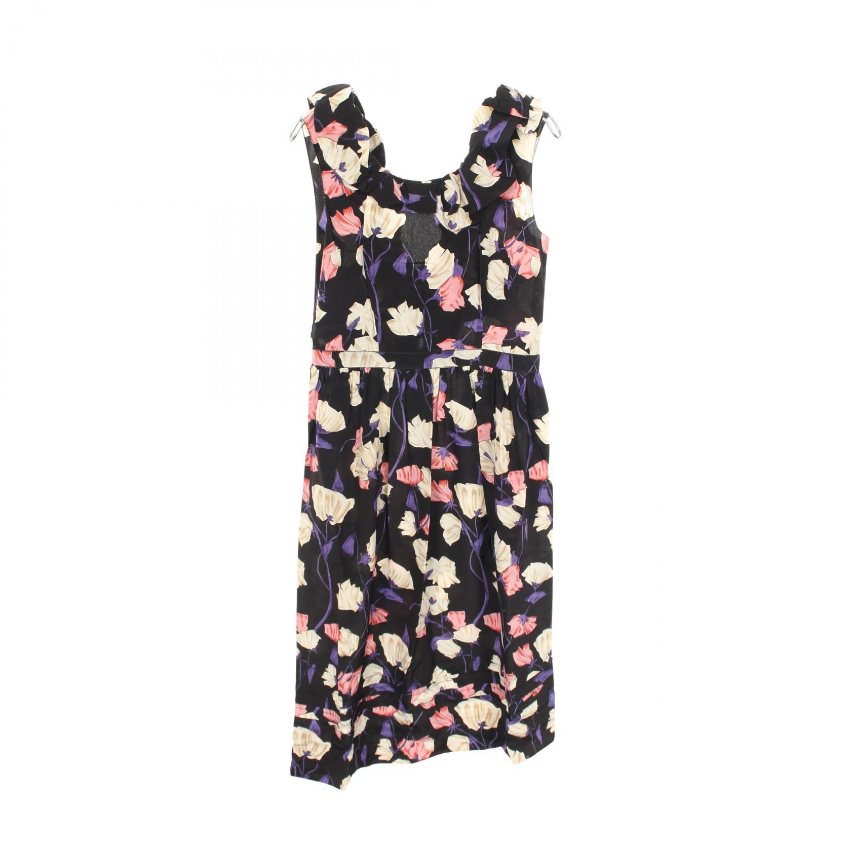 PRADA プラダ PRADA Sleeveless Dress 57518 silk Black Multicolor #42 Used Women
