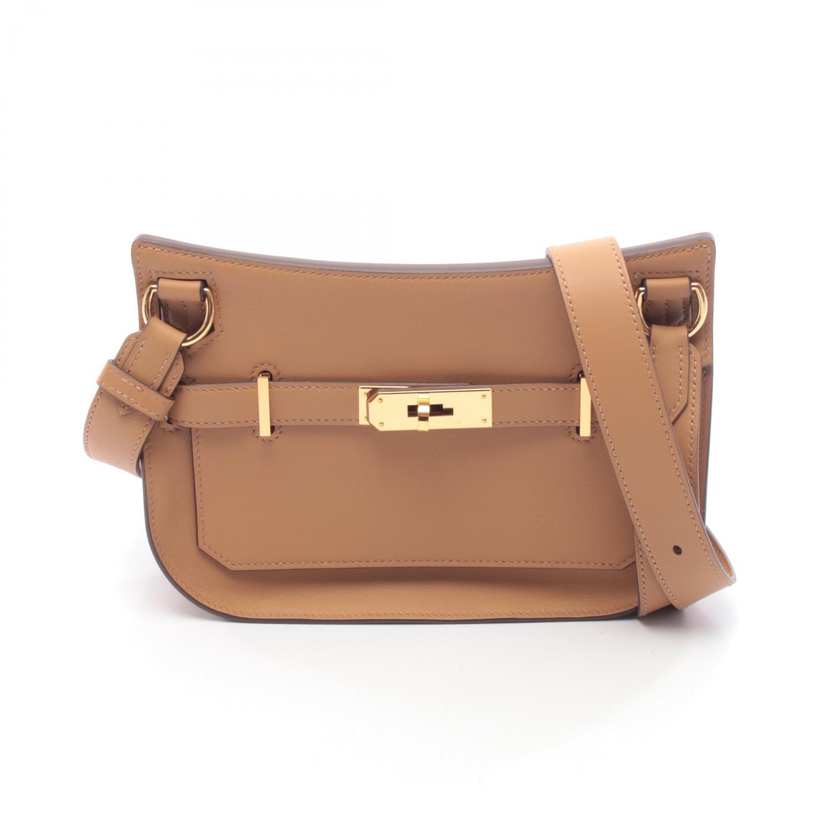 HERMES Jypsiere mini Shoulder crossbody Bag Swift leather Biscuit