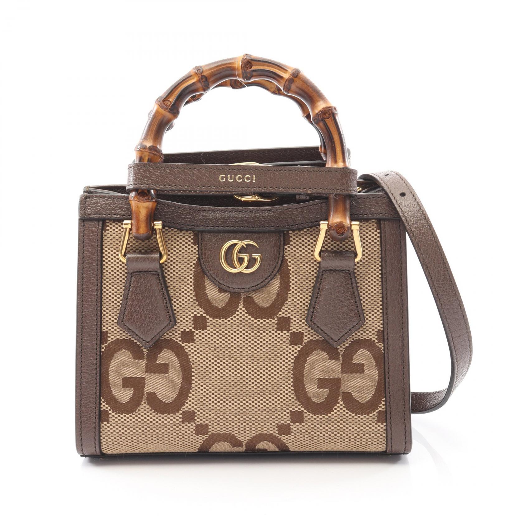 GUCCI Diana Mini GG Marmont Shoulder Tote Handbag 655661 canvas