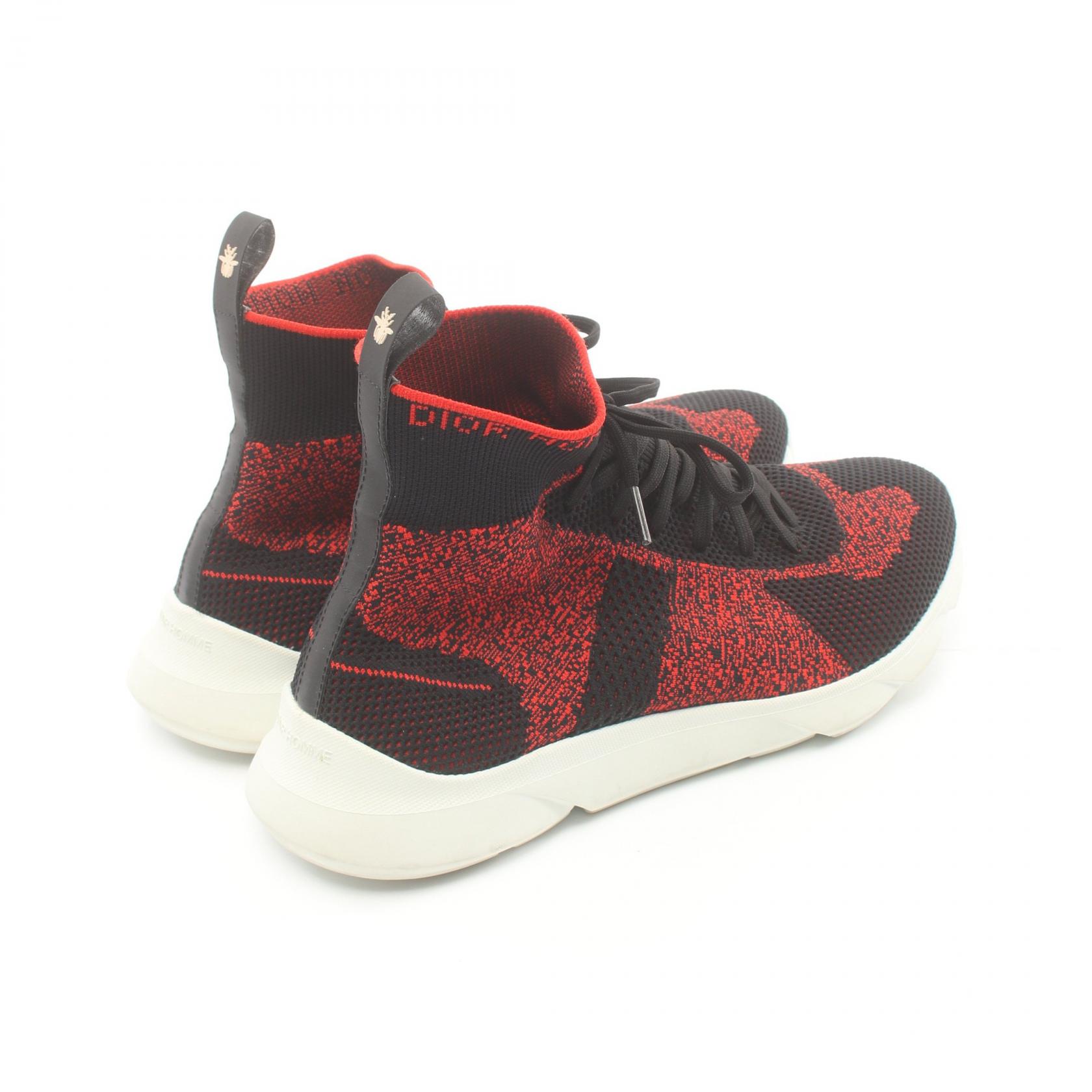 DIOR HOMME B21 socks sneakers Fabric shoes Black Red Used