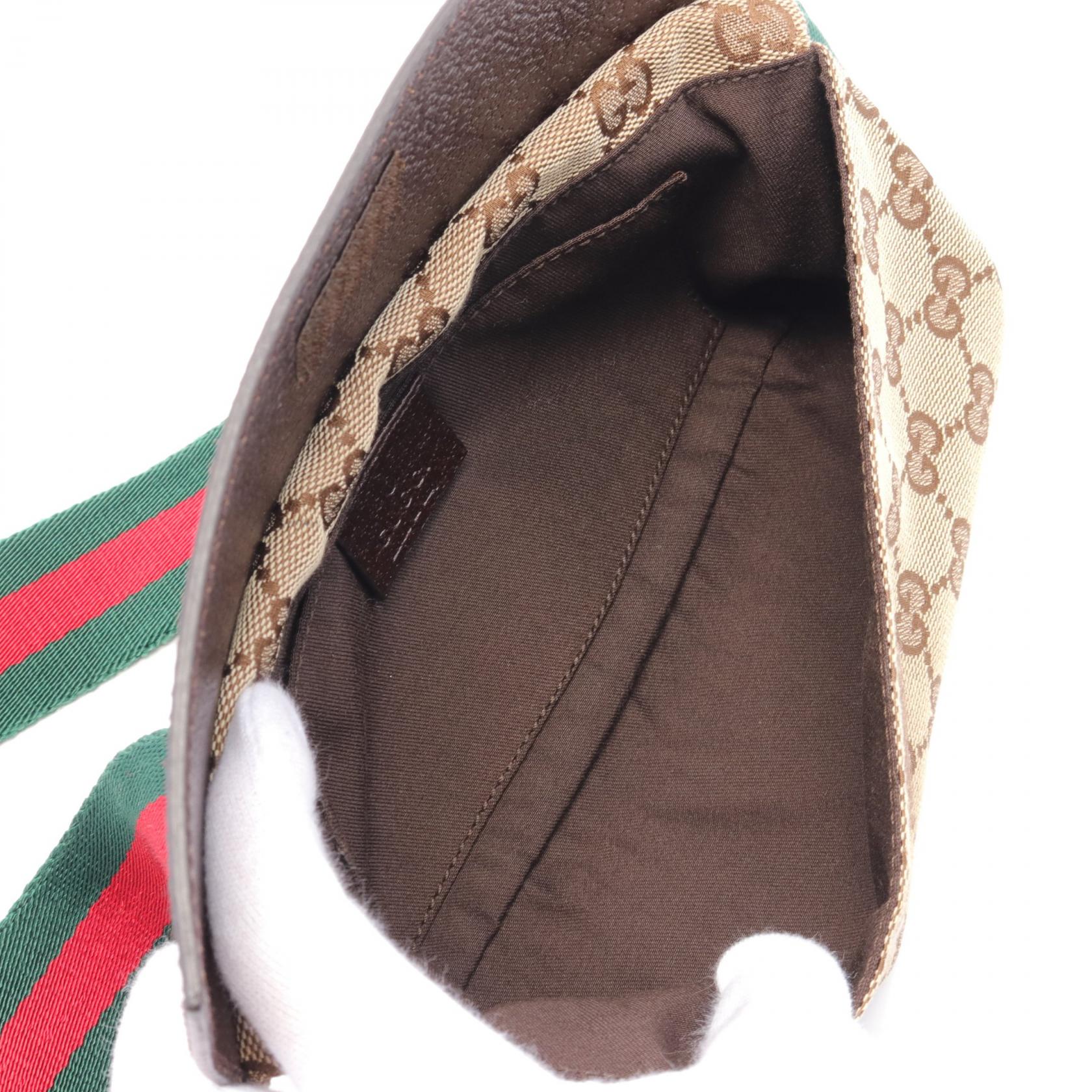 GUCCI Shelly line GG canvas Waist bum bag 180691 canvas