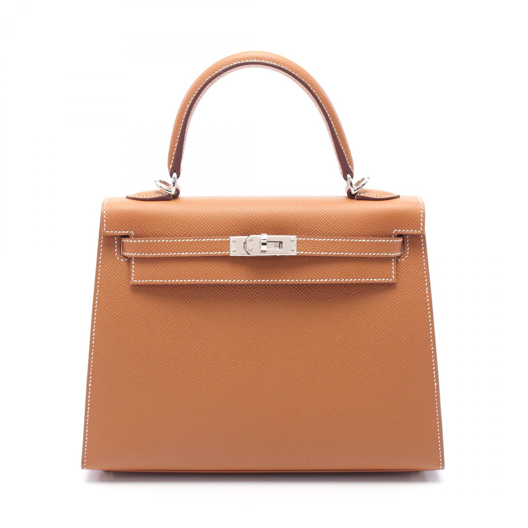 HERMES ケリーシルバー金具ブラウンリード 新品未使用 エルメス ケリー25 ゴールド ヴォーエプソン シルバー金具 U刻印（2022