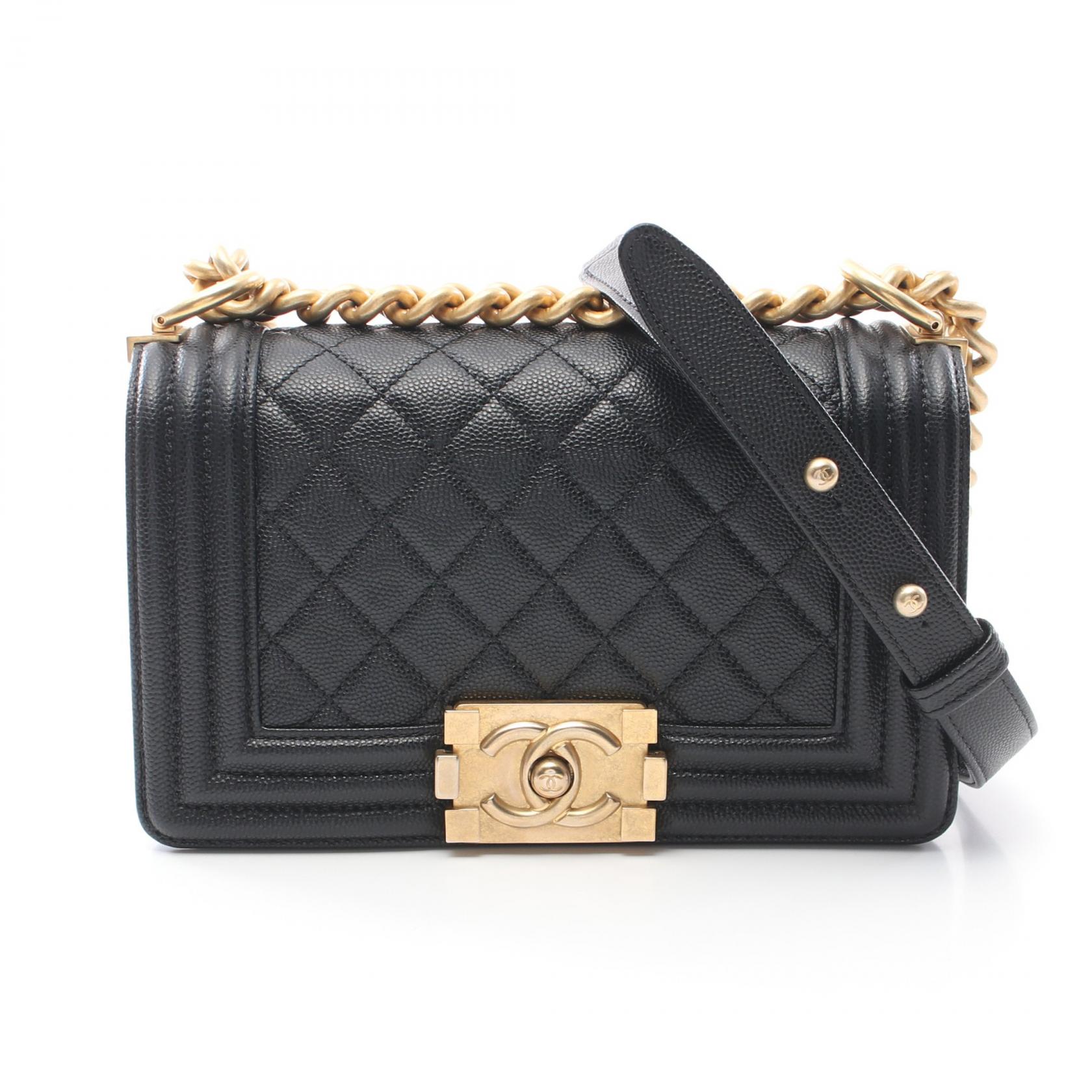 CHANEL Boy Chanel Small chain Shoulder Bag A67085 leather Black