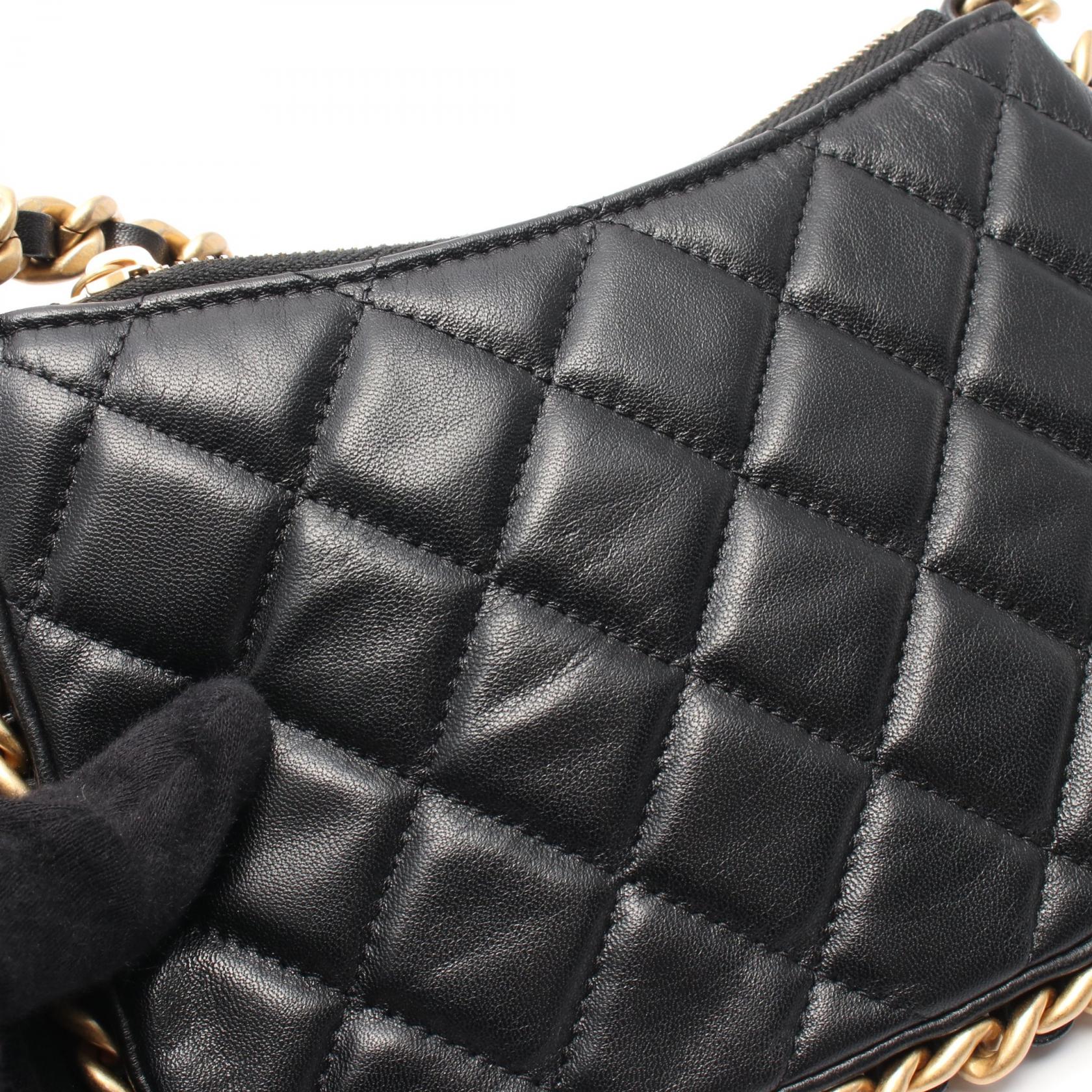 CHANEL Matelasse Chain Shoulder Bag AP3487 Lamb leather Black Used