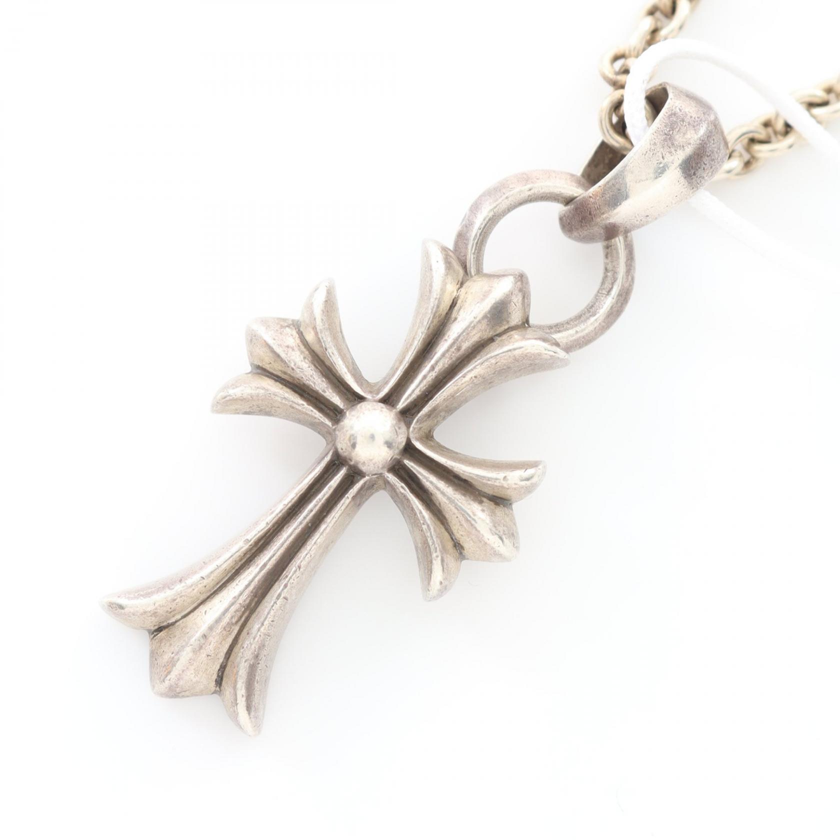 Chrome Hearts クロスペンダント チェーン付き CHROME HEARTS Small Cross with Bail & Paper Chain Necklace