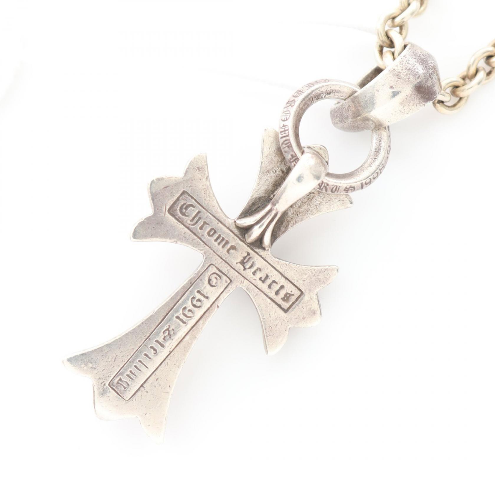 CHROME HEARTS Small Cross with Bail & Paper Chain Necklace