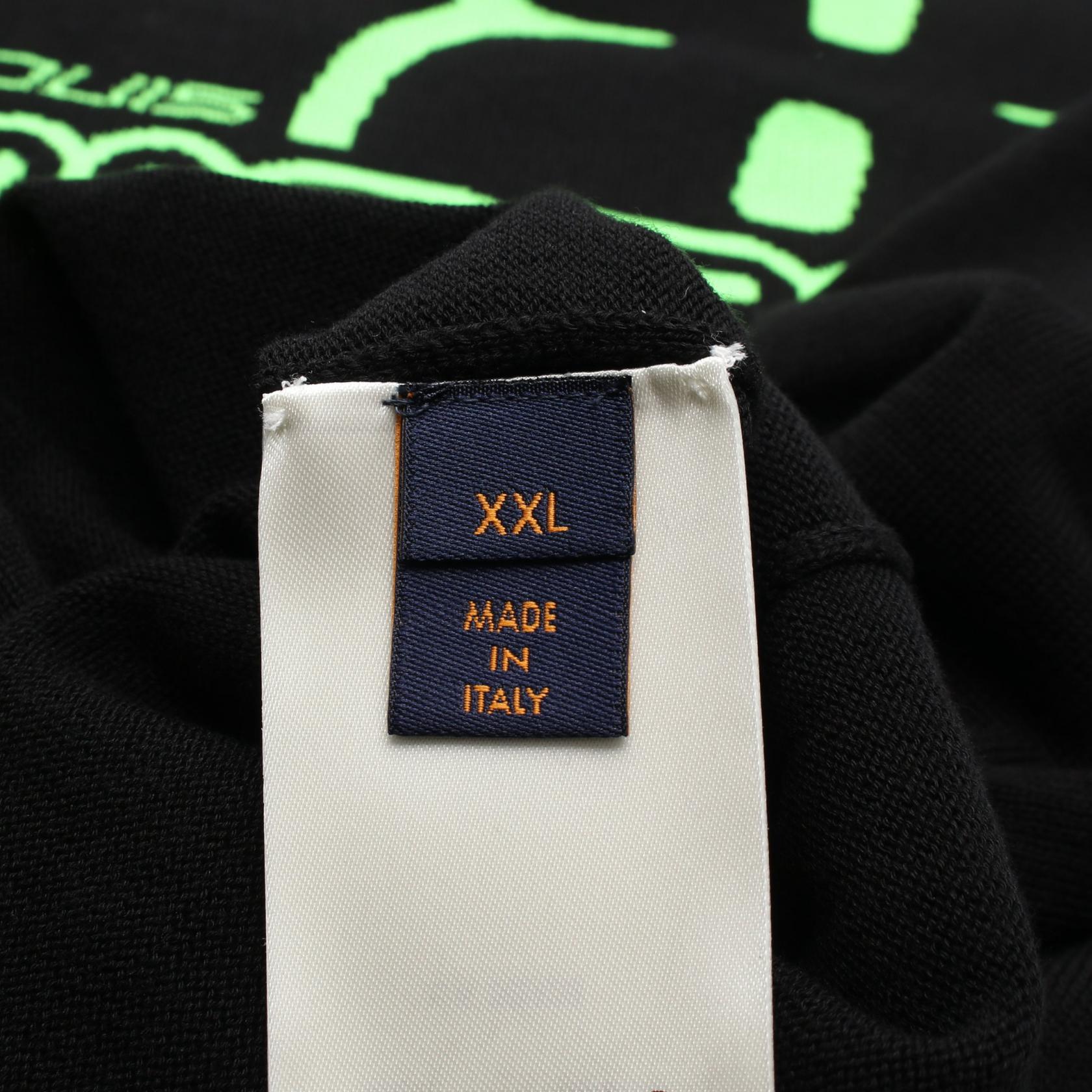 LOUIS VUITTON graphic knit T-shirt HNN78W cotton Nylon Black Green