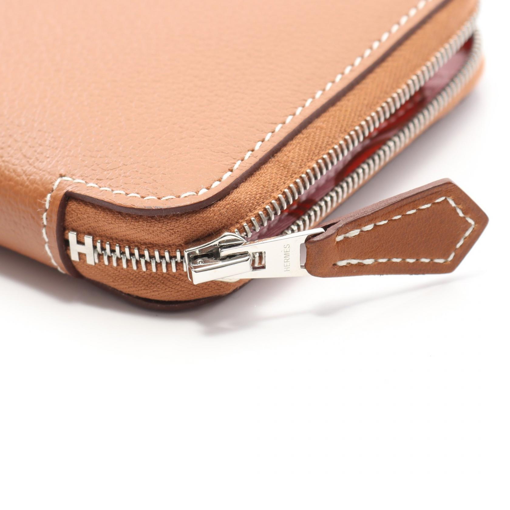 HERMES Azap compact silkin around compact wallet purse B Evercolor