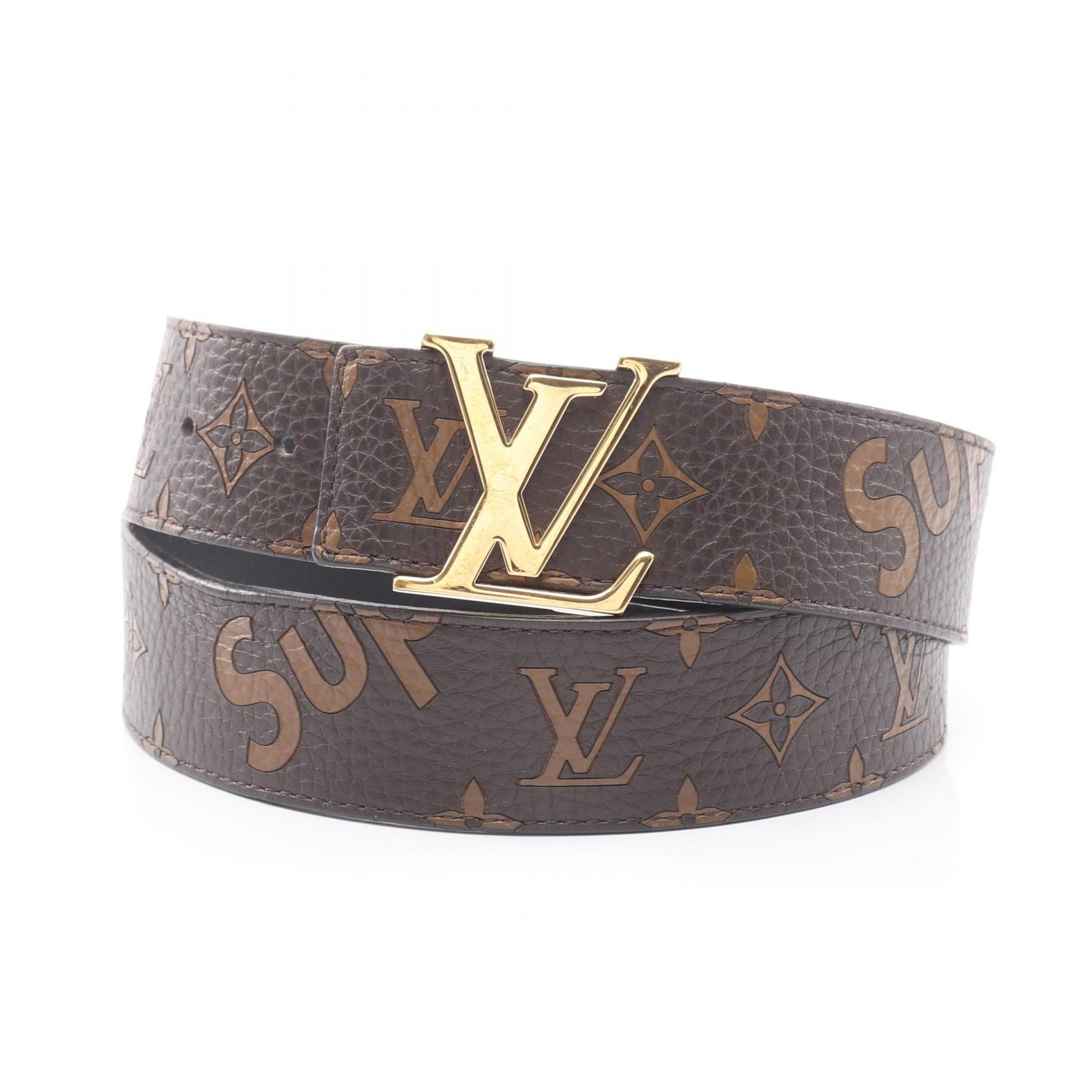 LOUIS VUITTON Supreme Ceinture LV Initials Belt MP016 Gold