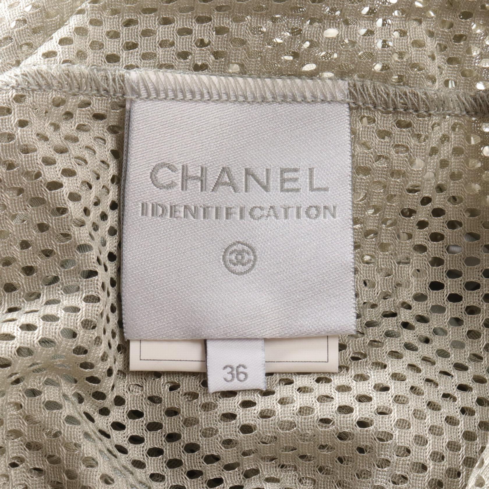 CHANEL COCO Mark Mesh Tank top P21082V12483 polyester Gray CHANEL COCO Mark Mesh Tank top P21082V12483 polyester Gray