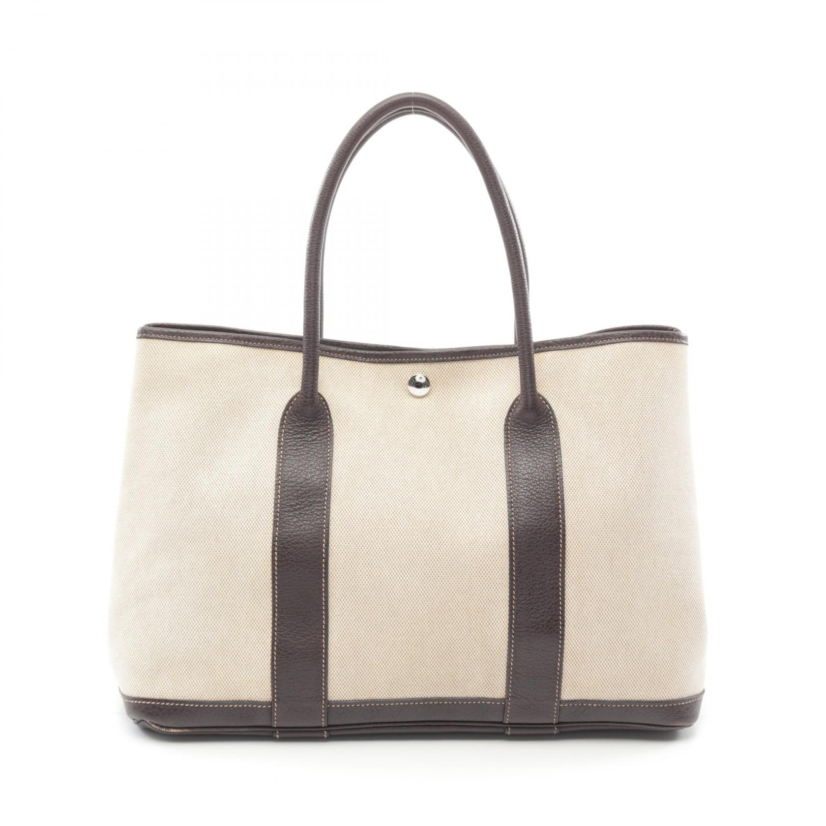 HERMES エルメス ガーデンパーティーPM トワルアッシュ　マロン エルメス ガーデンパーティPM ナチュラル/マロン トワルアッシュ