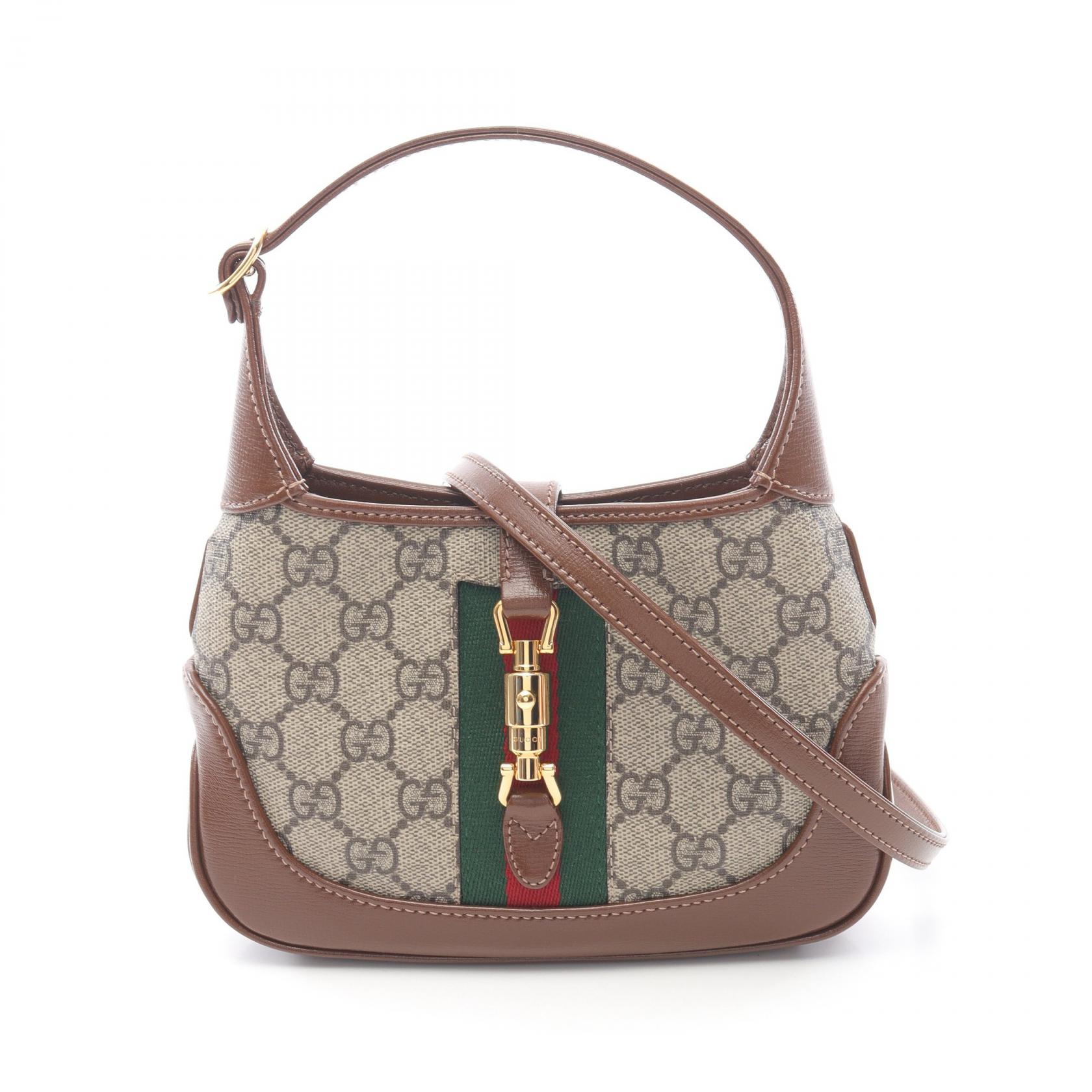 GUCCI Jackie 1961 GG Supreme Bandolera Bolso 637092 Lona Cuero