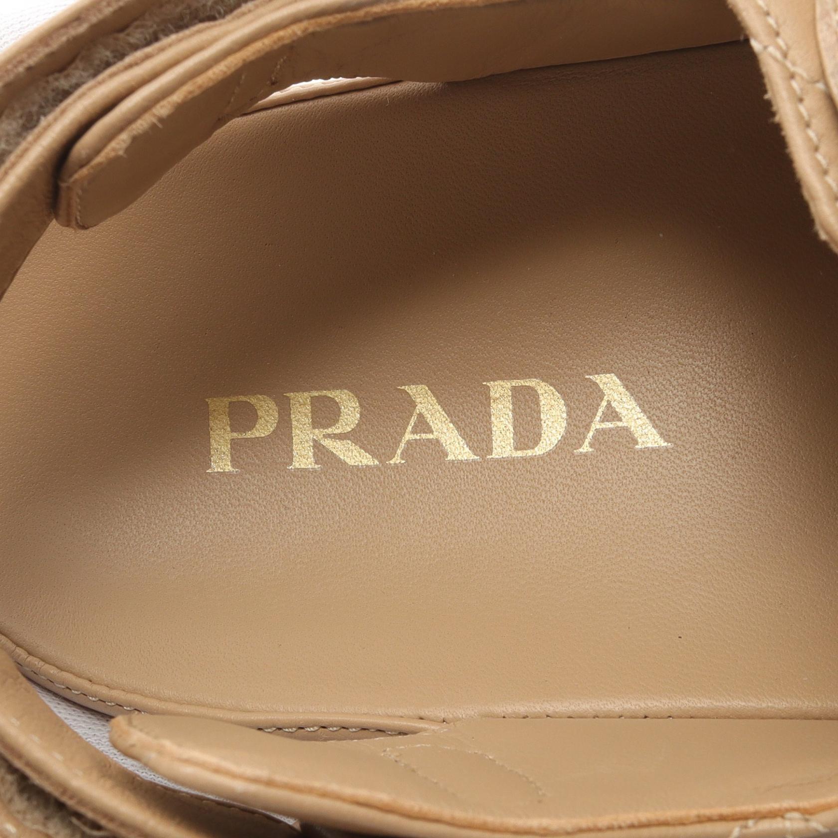 PRADA Padded nappa leather Sandals #37.5 shoes 1X721M