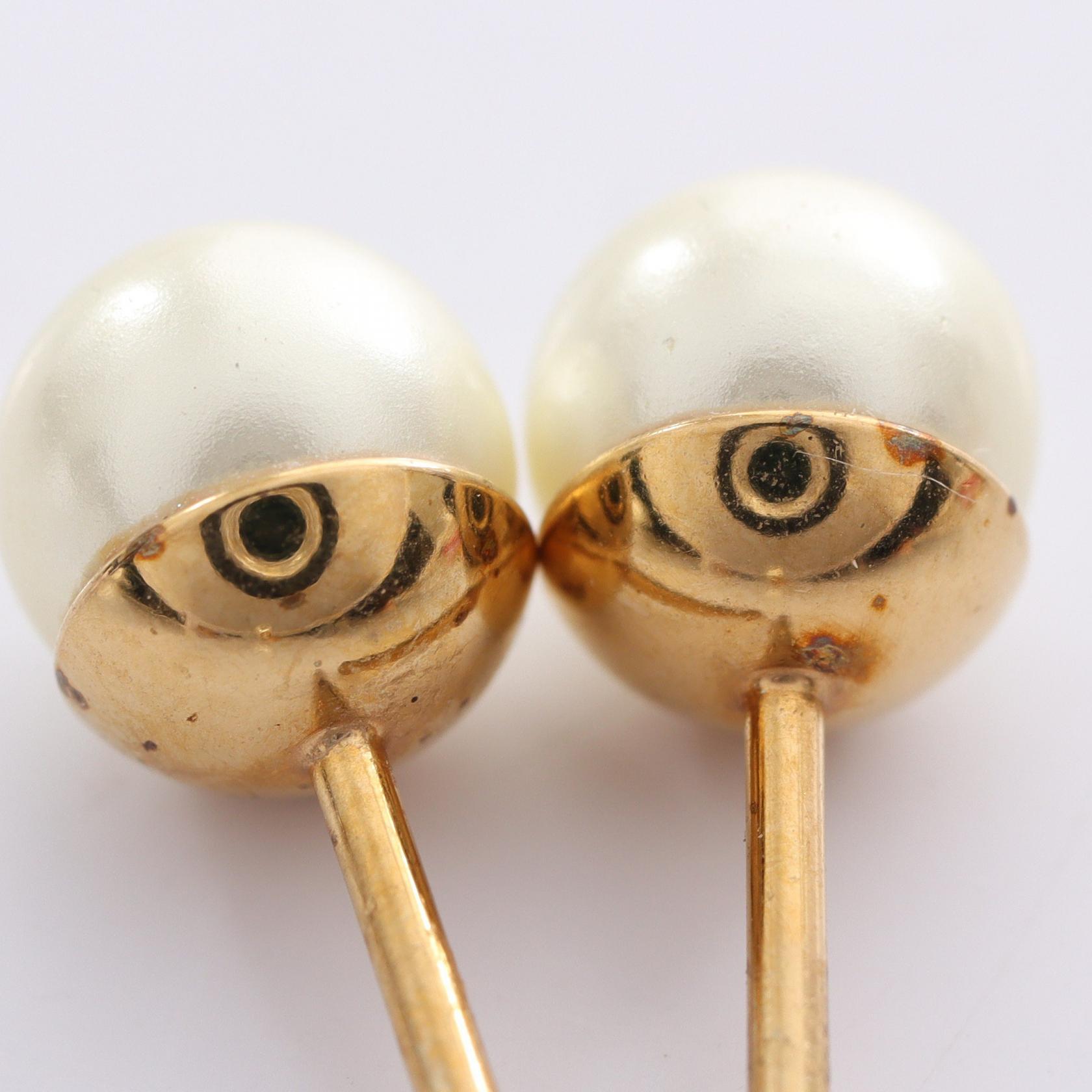 Christian Dior Tribal CD logo Pierced Earrings Gold Plated