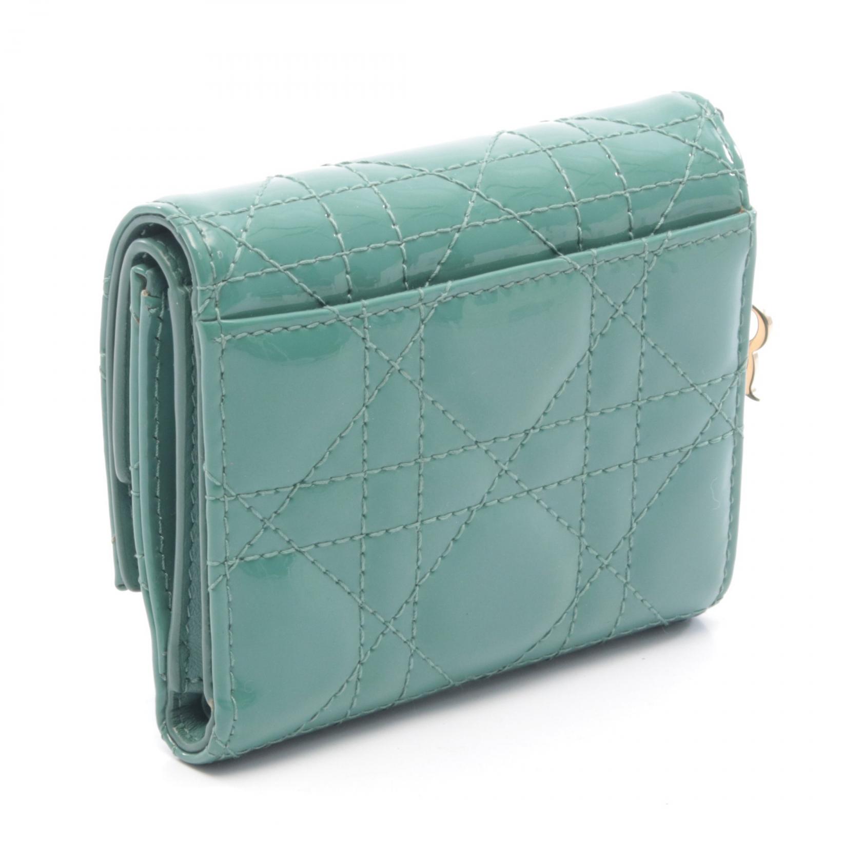 Dior LADY DIOR Lotus wallet S0181OVRB Patent leather Green Used