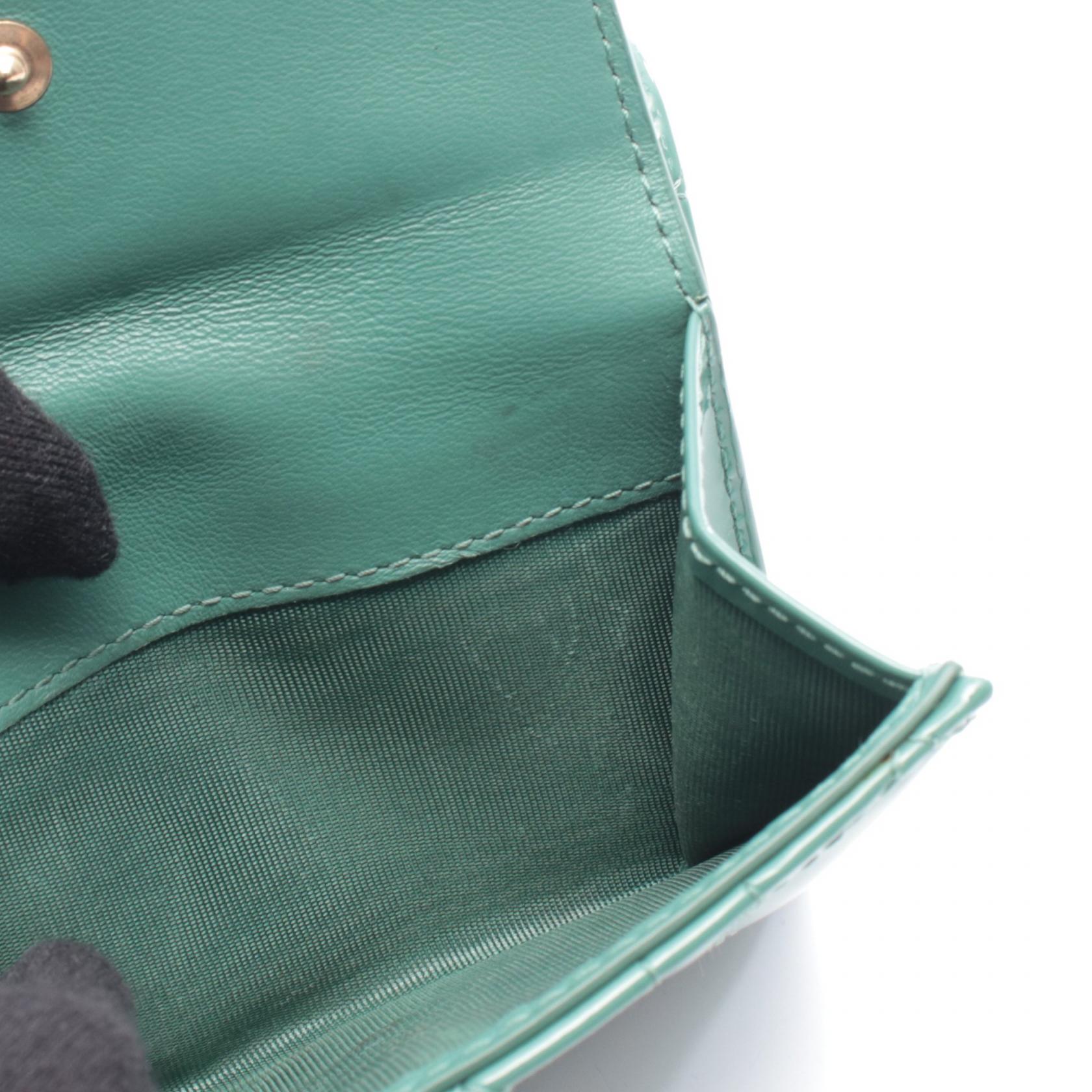 Dior LADY DIOR Lotus wallet S0181OVRB Patent leather Green Used