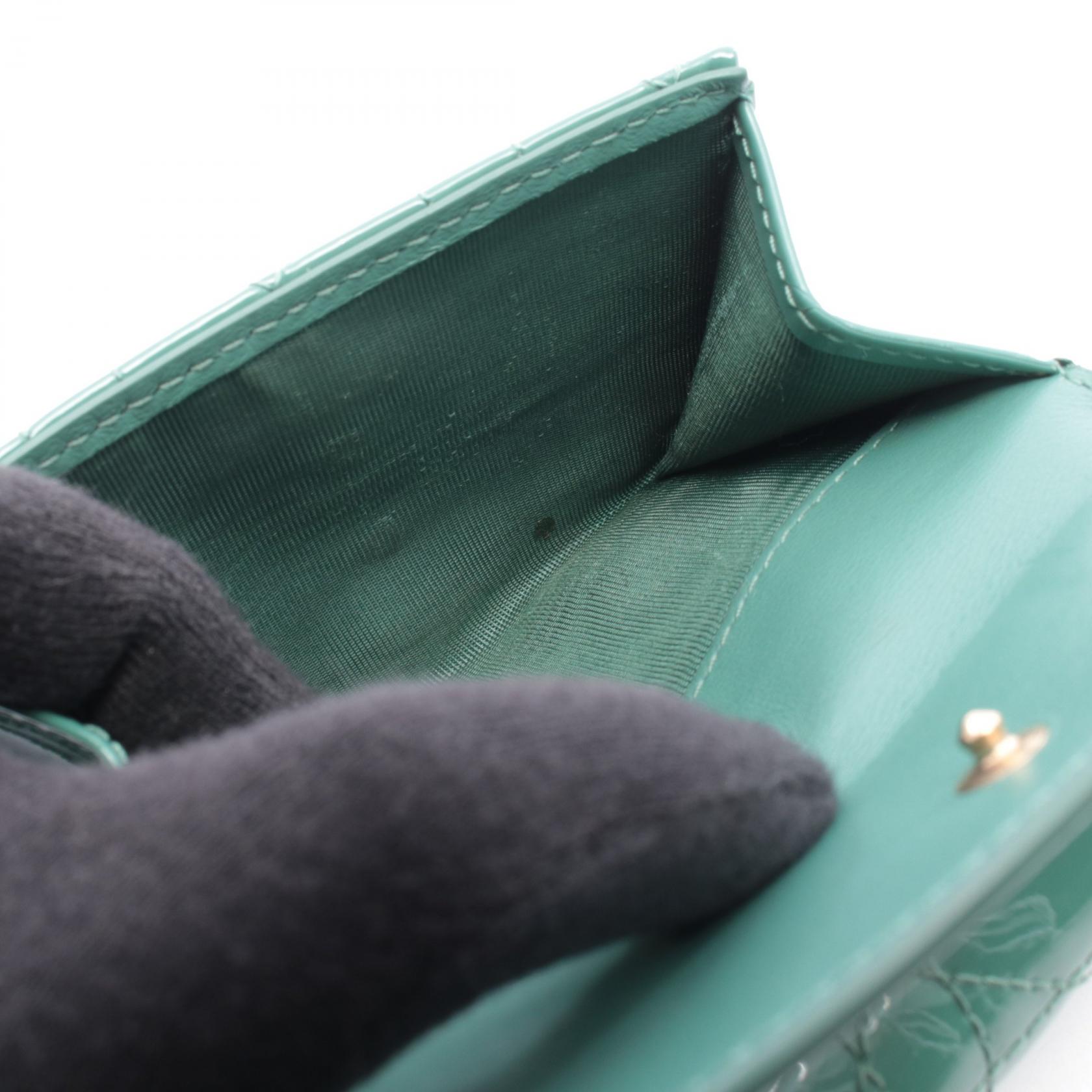 Dior LADY DIOR Lotus wallet S0181OVRB Patent leather Green Used