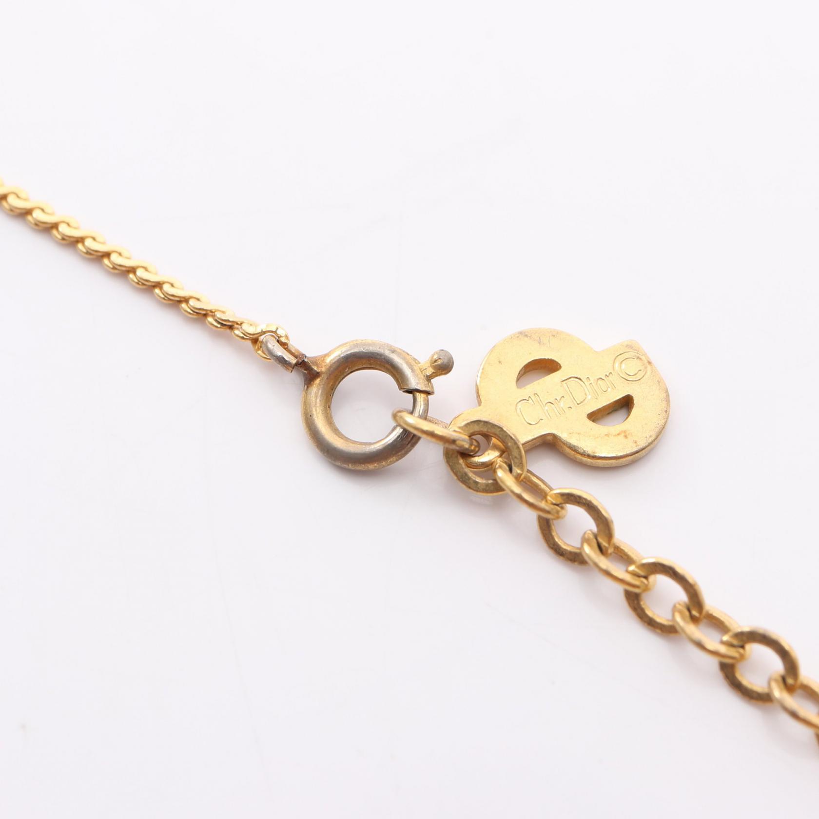 Christian Dior Cd Logo Necklace Pendant #313014D42B Christian Dior Metal CD Logo Round Pendant Necklace Gold  main image 2