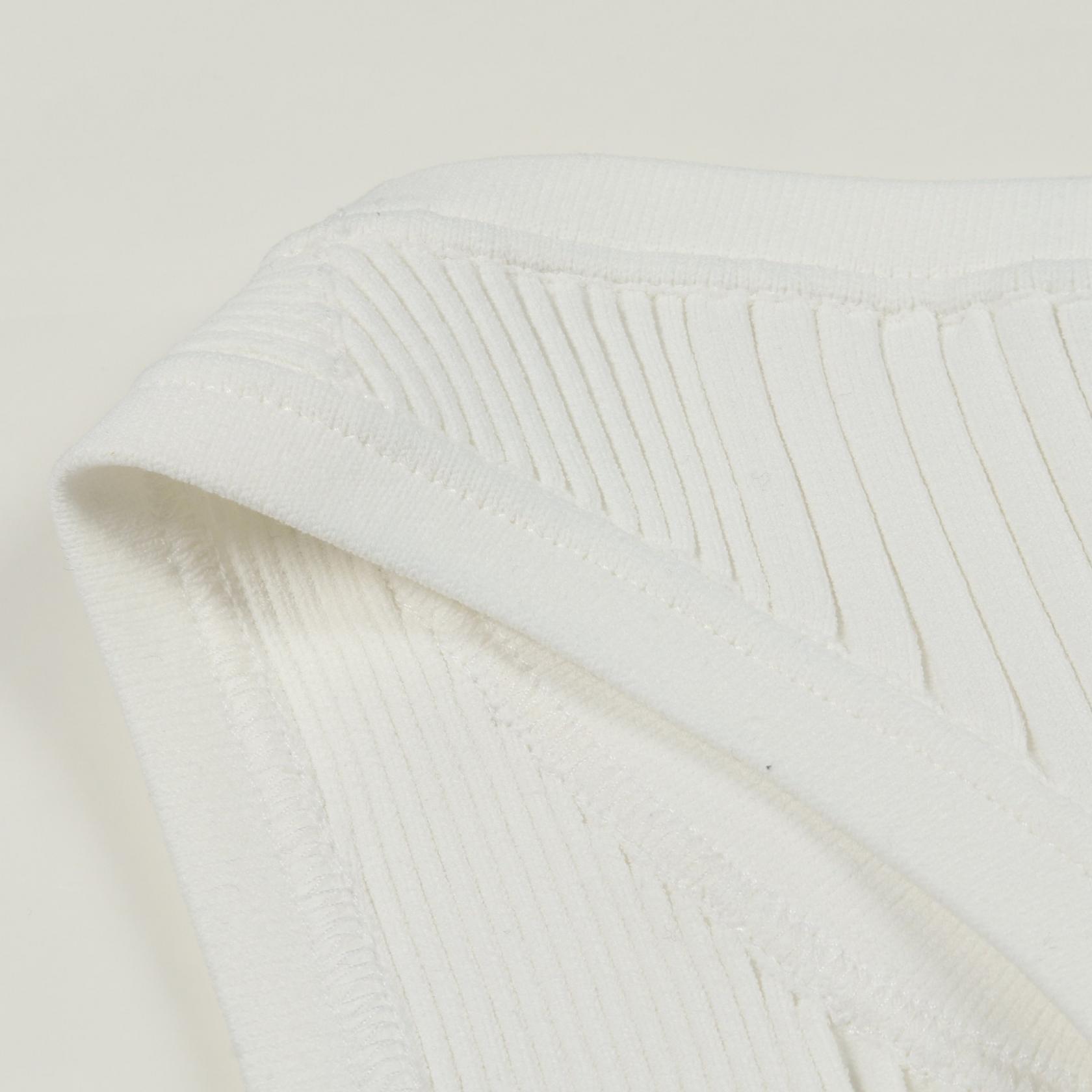 LOUIS VUITTON rib knitted crop Tank top #S Rayon White Used Women