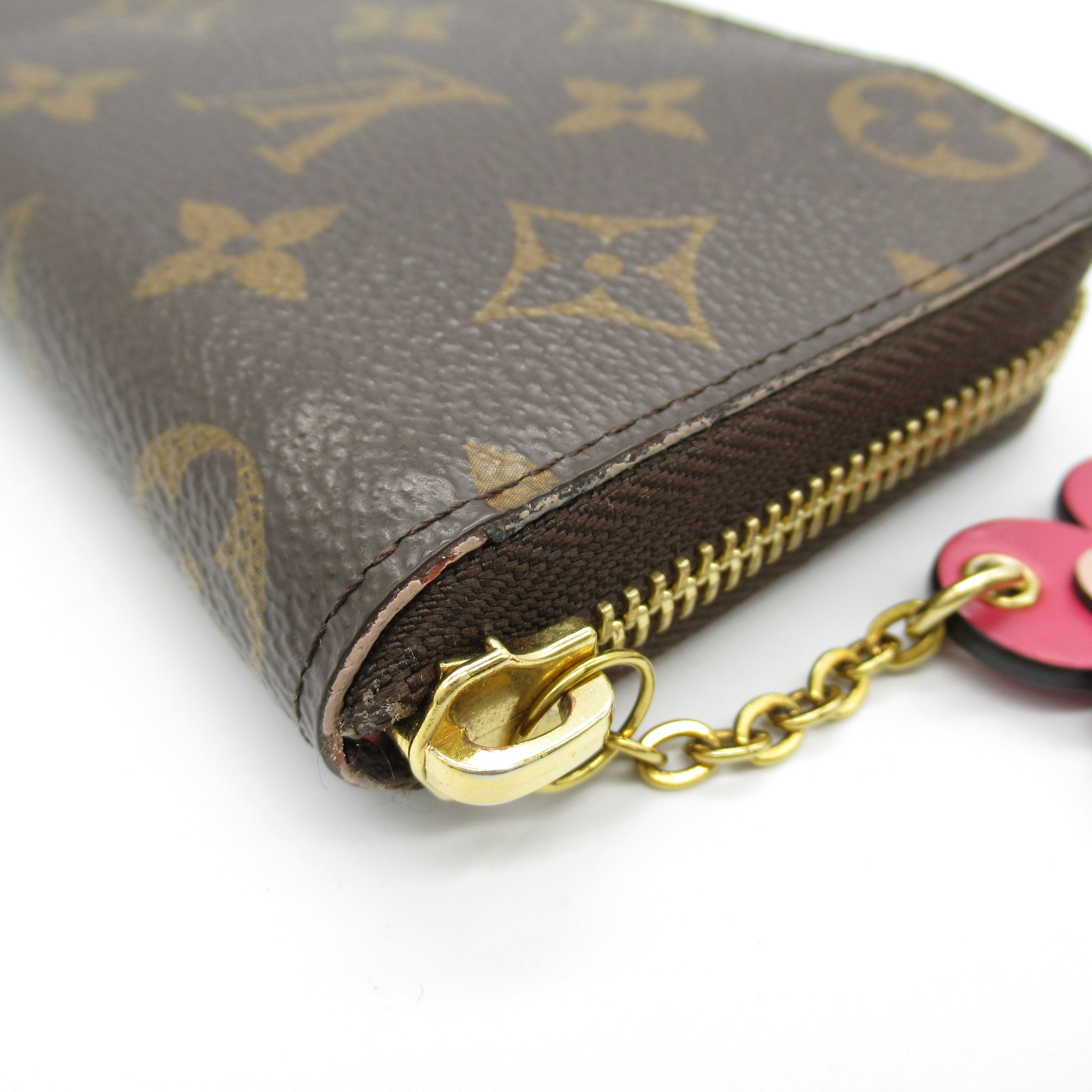 LOUIS VUITTON Portefeuille Clemence flower charm Around long