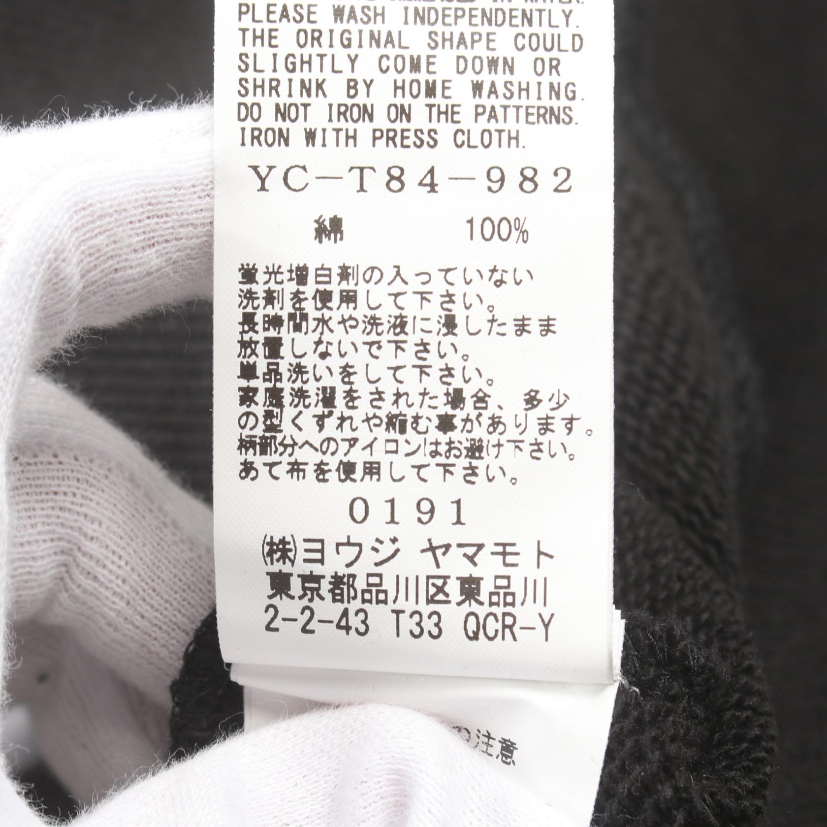 Y's PICTURE PIGMENT HOODIE Parker YC-T84-982 cotton Black