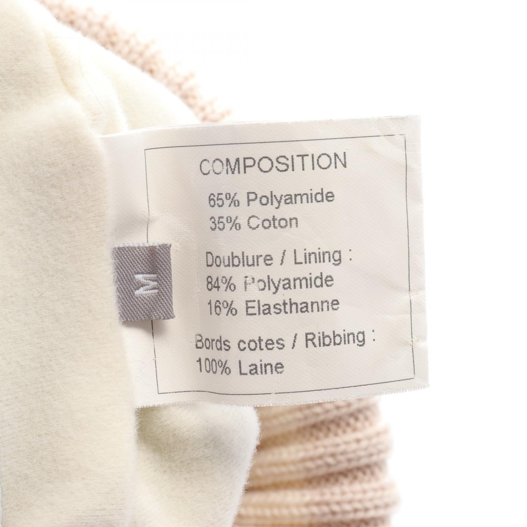 CHANEL CC Sports Line Knit Hat Beanie Polyamide Cotton Blue Beige  