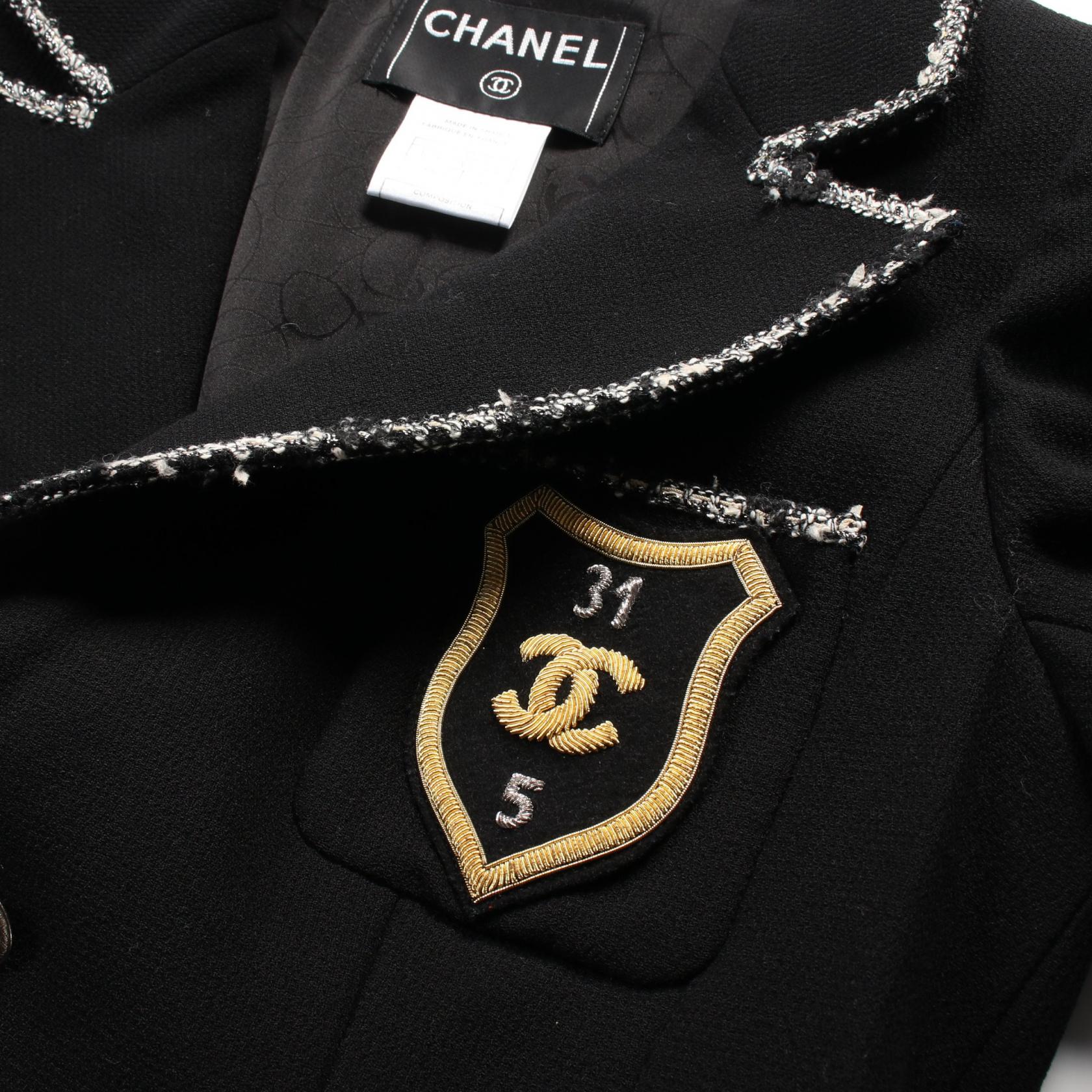 CHANEL 05C COCO Mark tailored jacket P24952V12963 wool Black