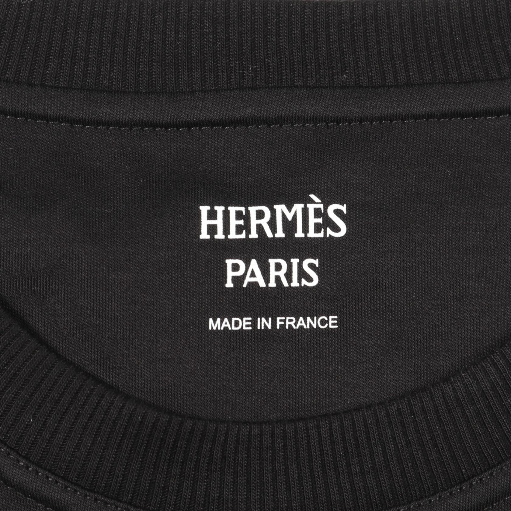 HERMES T-shirt Tops cotton Black Used Women size 34 | eBay